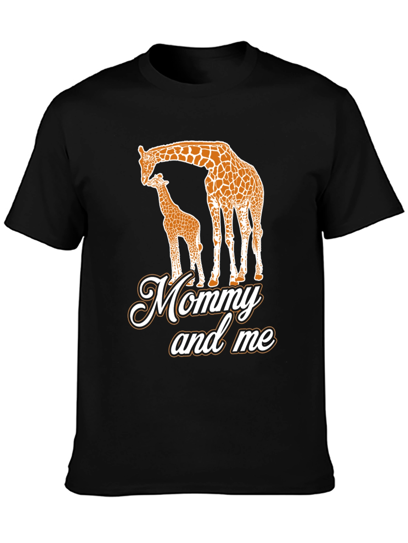 Black Mommy and Me Giraffe Black T-Shirt view 3