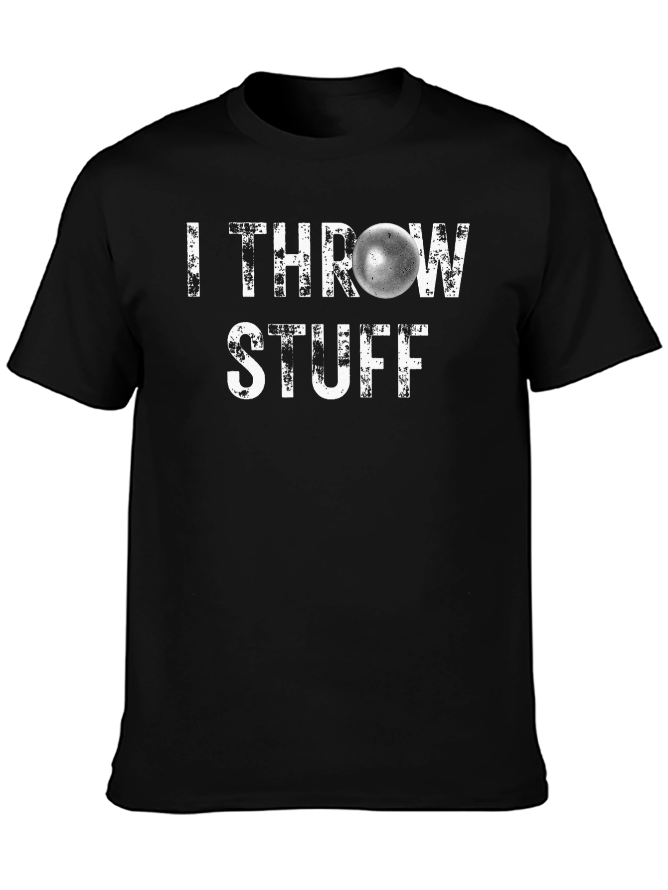 Black I Throw Stuff Graphic T-Shirt view 3