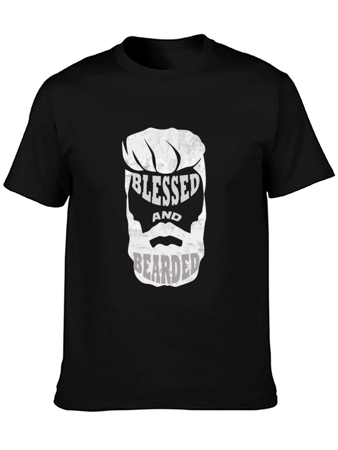 Black Blessed and Bearded Graphic T-Shirt view 3