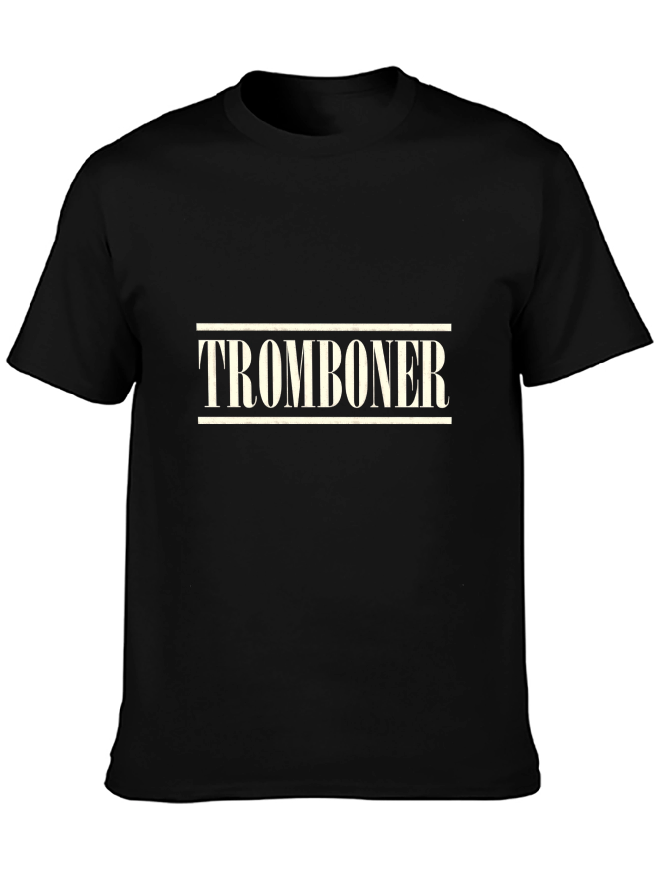 Black Tromboner Black T-Shirt - Funny Band Musician Tee view 3