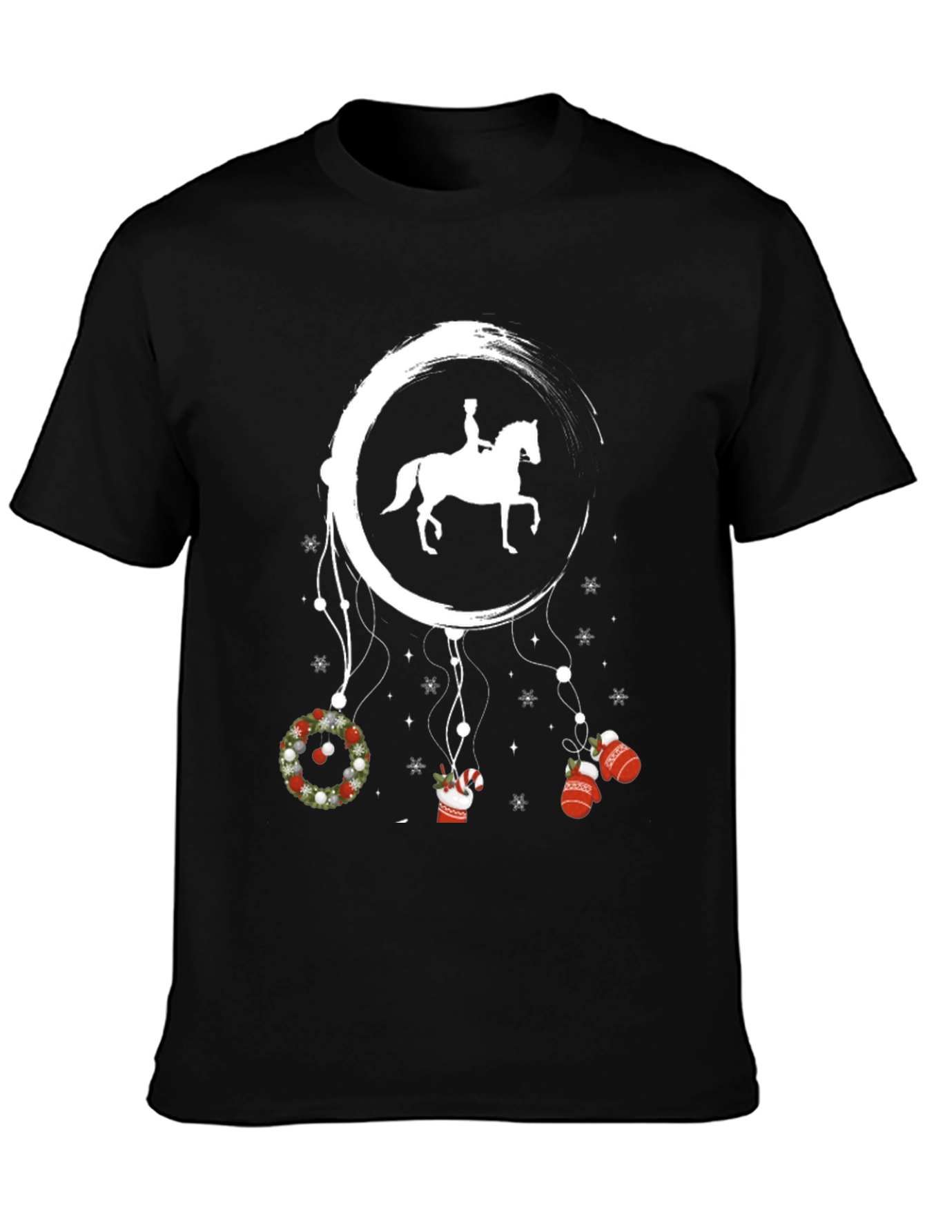 Black Equestrian Dreamcatcher Graphic T-Shirt view 3