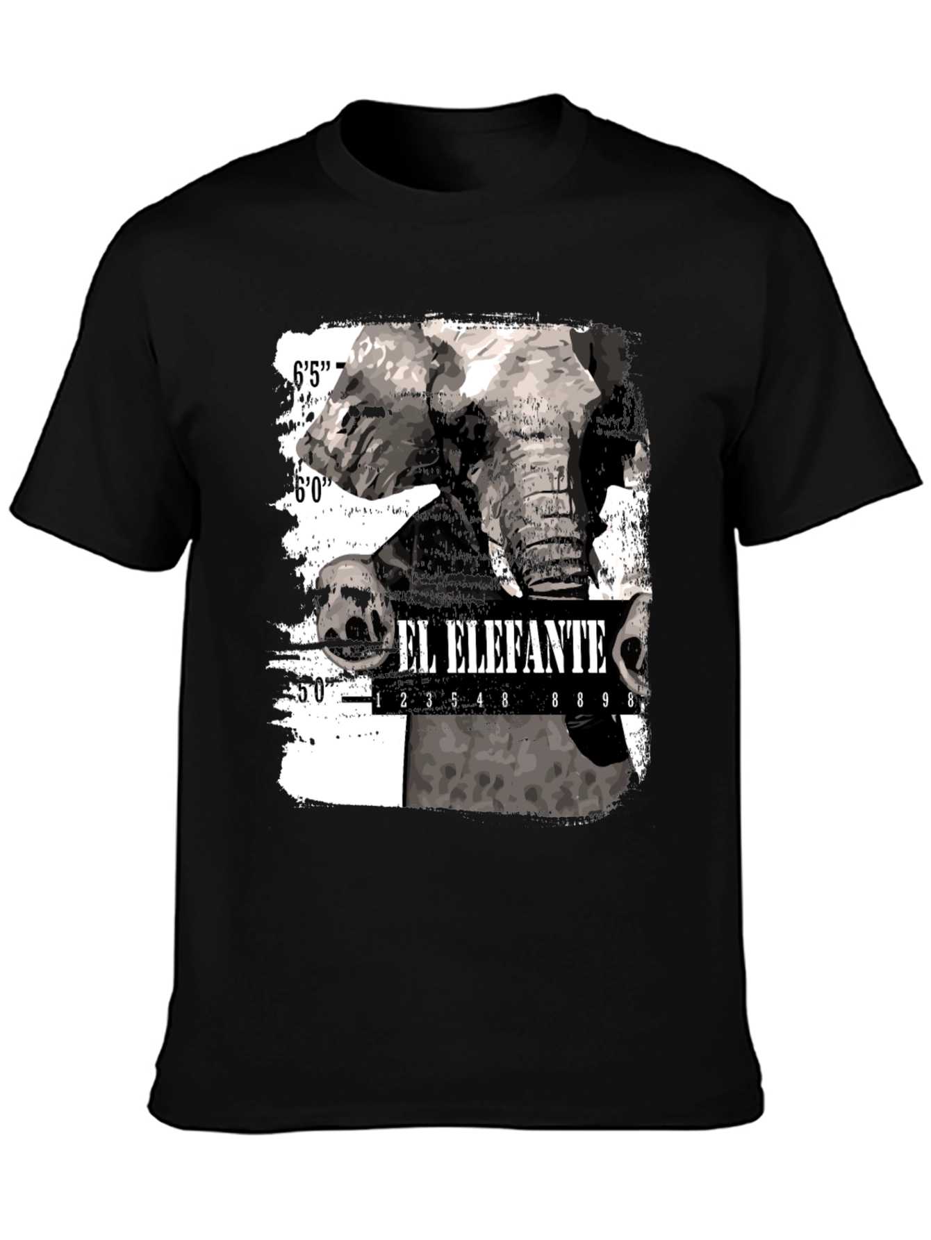 Black El Elefante Graphic Print T-Shirt view 3