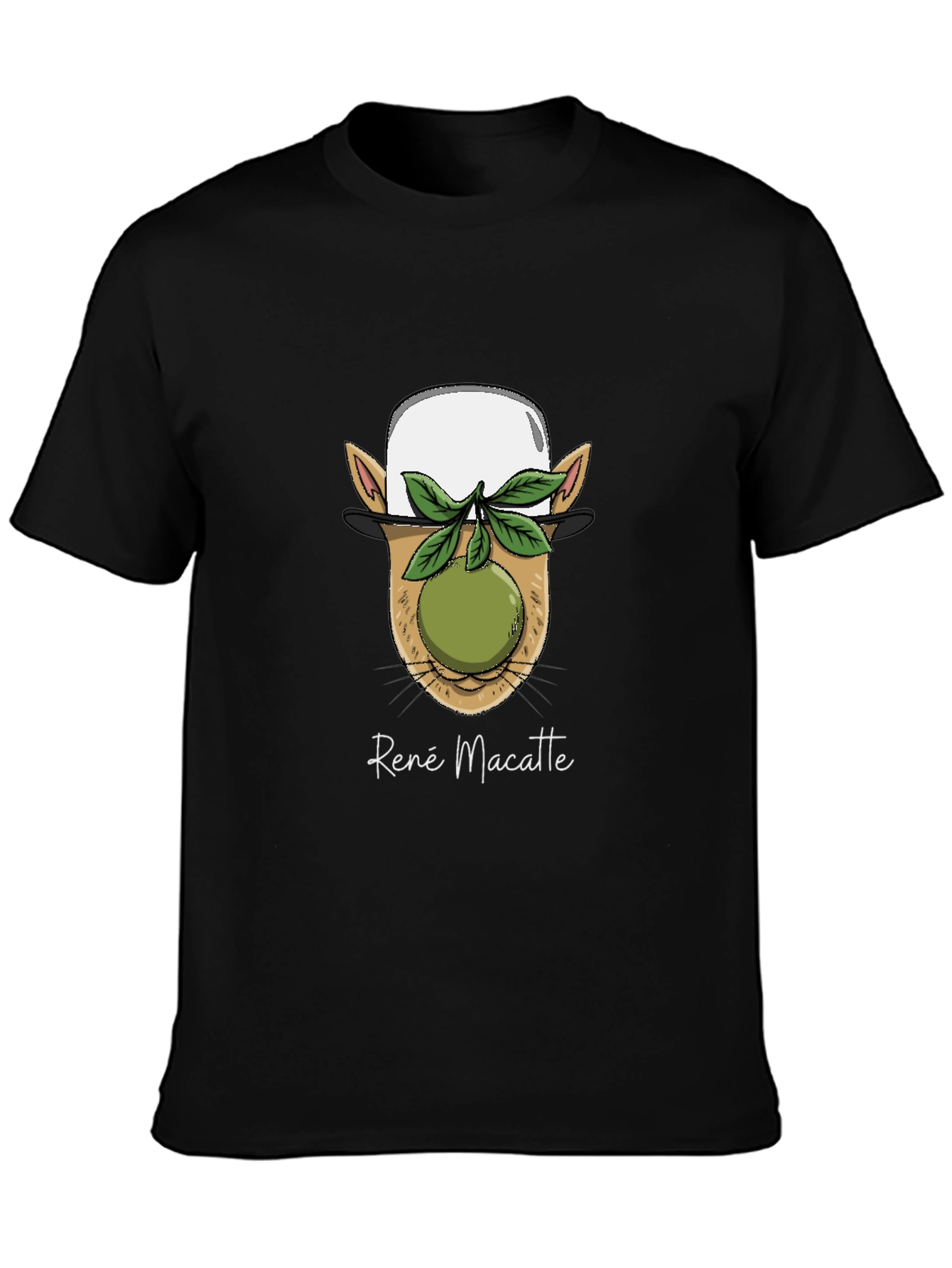 Black René Macatte Graphic T-Shirt - Unique Design view 3