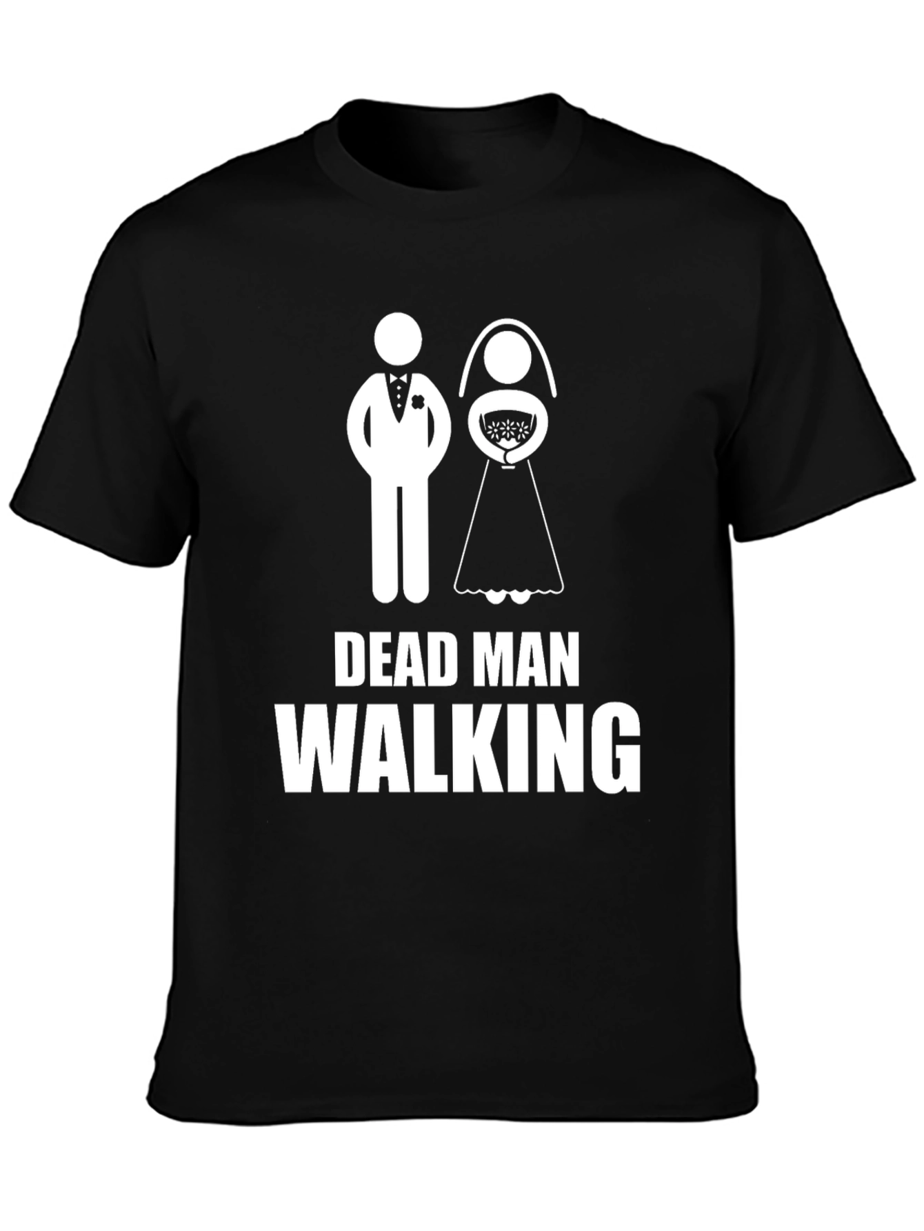 Black Dead Man Walking Wedding T-Shirt - Groom Humor view 3