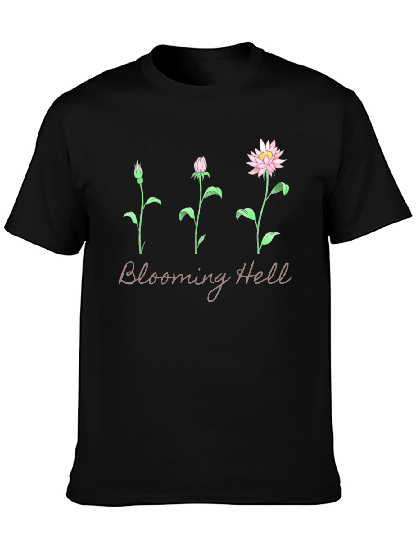 Black Blooming Hell Graphic T-Shirt - Black view 3