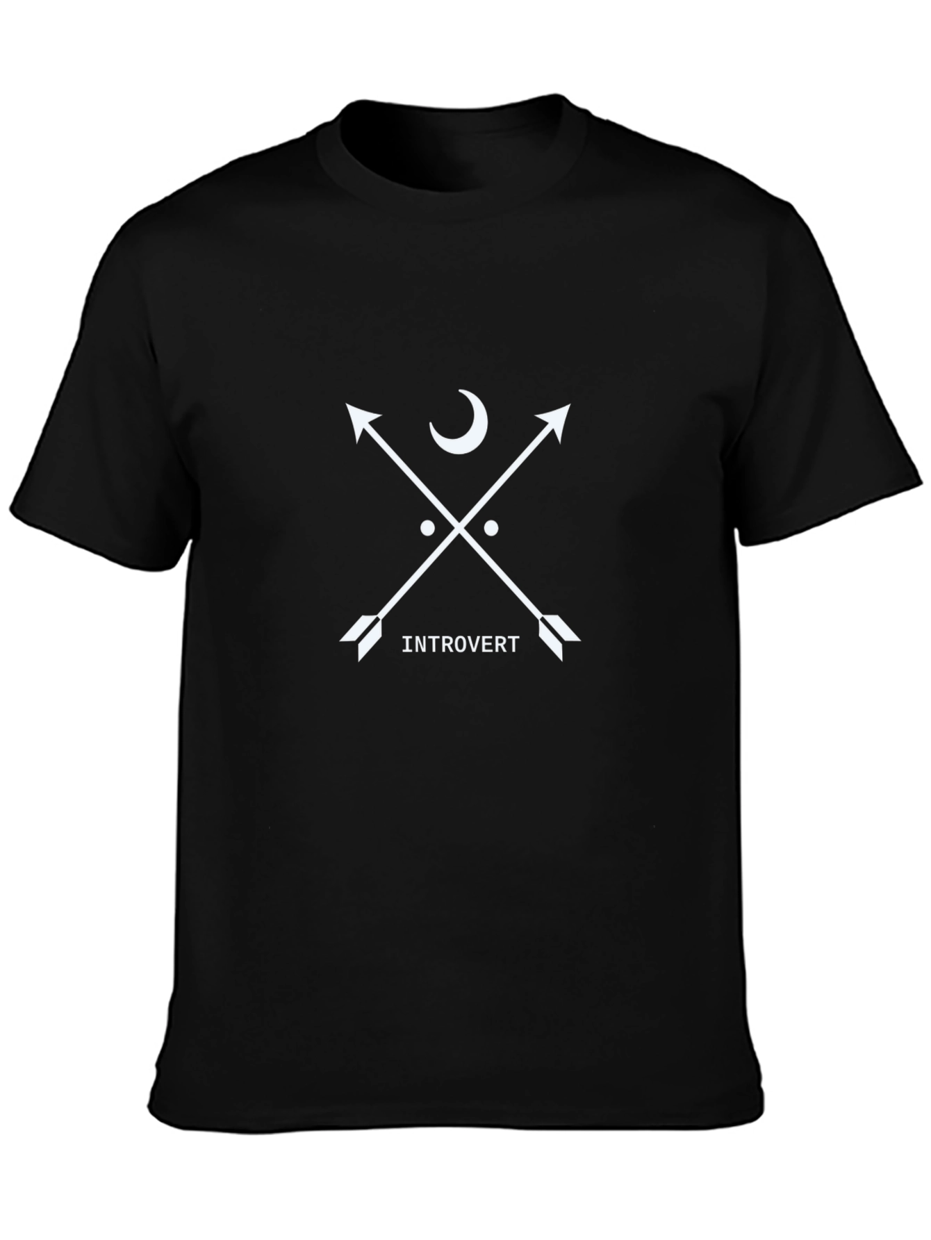 Black Introvert Arrow T-Shirt - Black Cotton Tee view 3