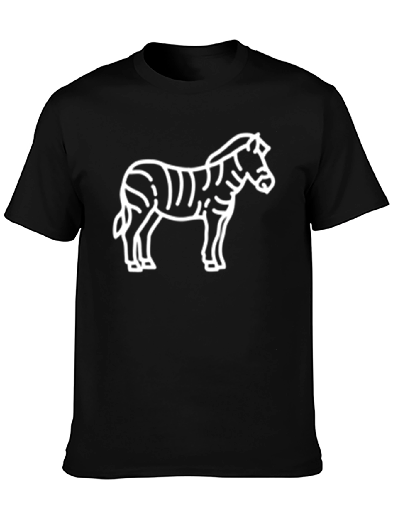 Black Zebra Graphic Tee - Black Cotton T-Shirt view 3
