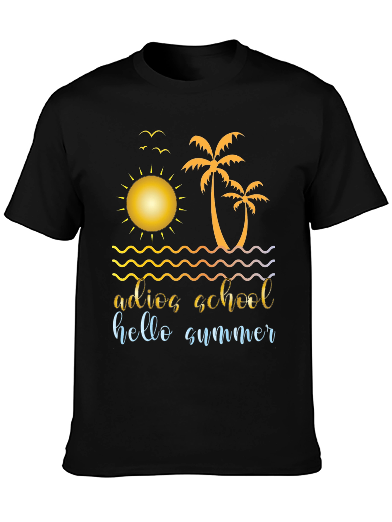 Black Adios School Hello Summer Graphic Tee view 3