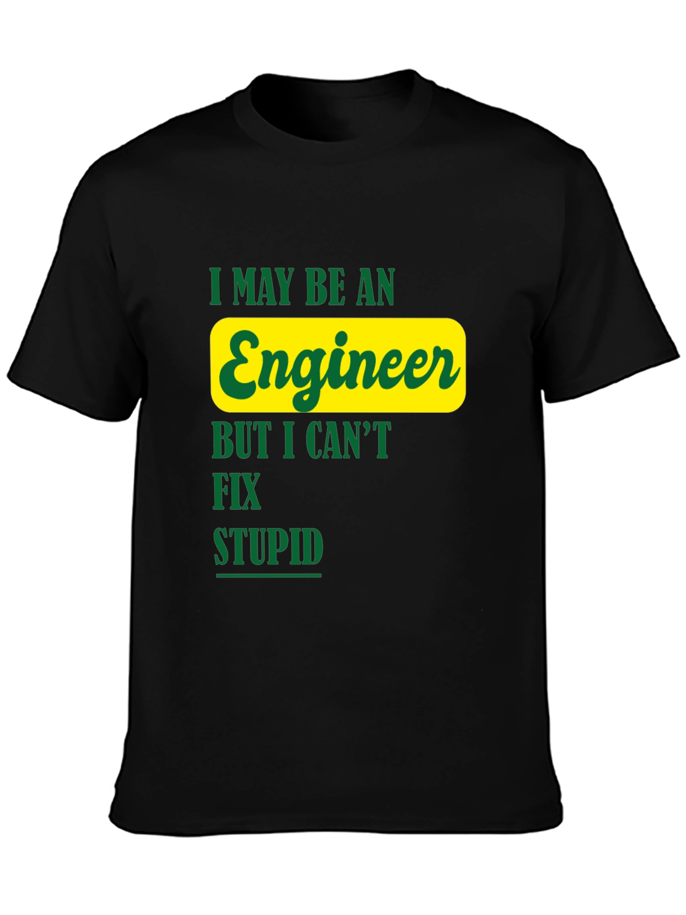 Black Engineer Humor Graphic T-Shirt - Funny & Casual Black Tee view 3