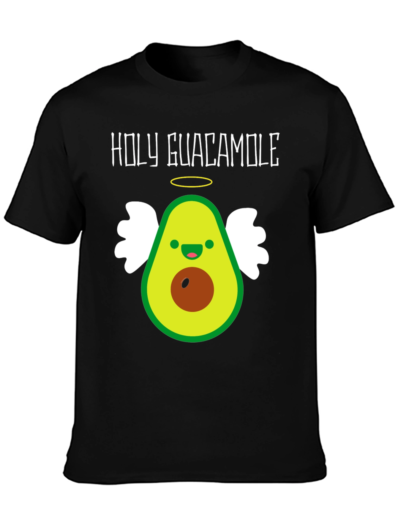 Black Holy Guacamole T-Shirt - Avocado Angel Tee view 3