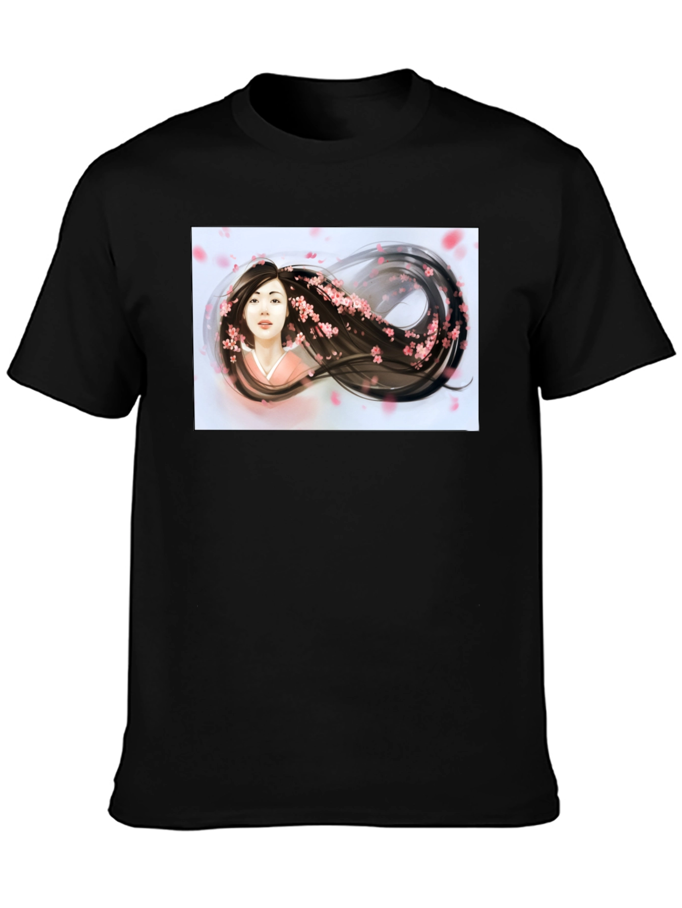 Black Sakura Dream T-Shirt - Artistic Graphic Tee view 3