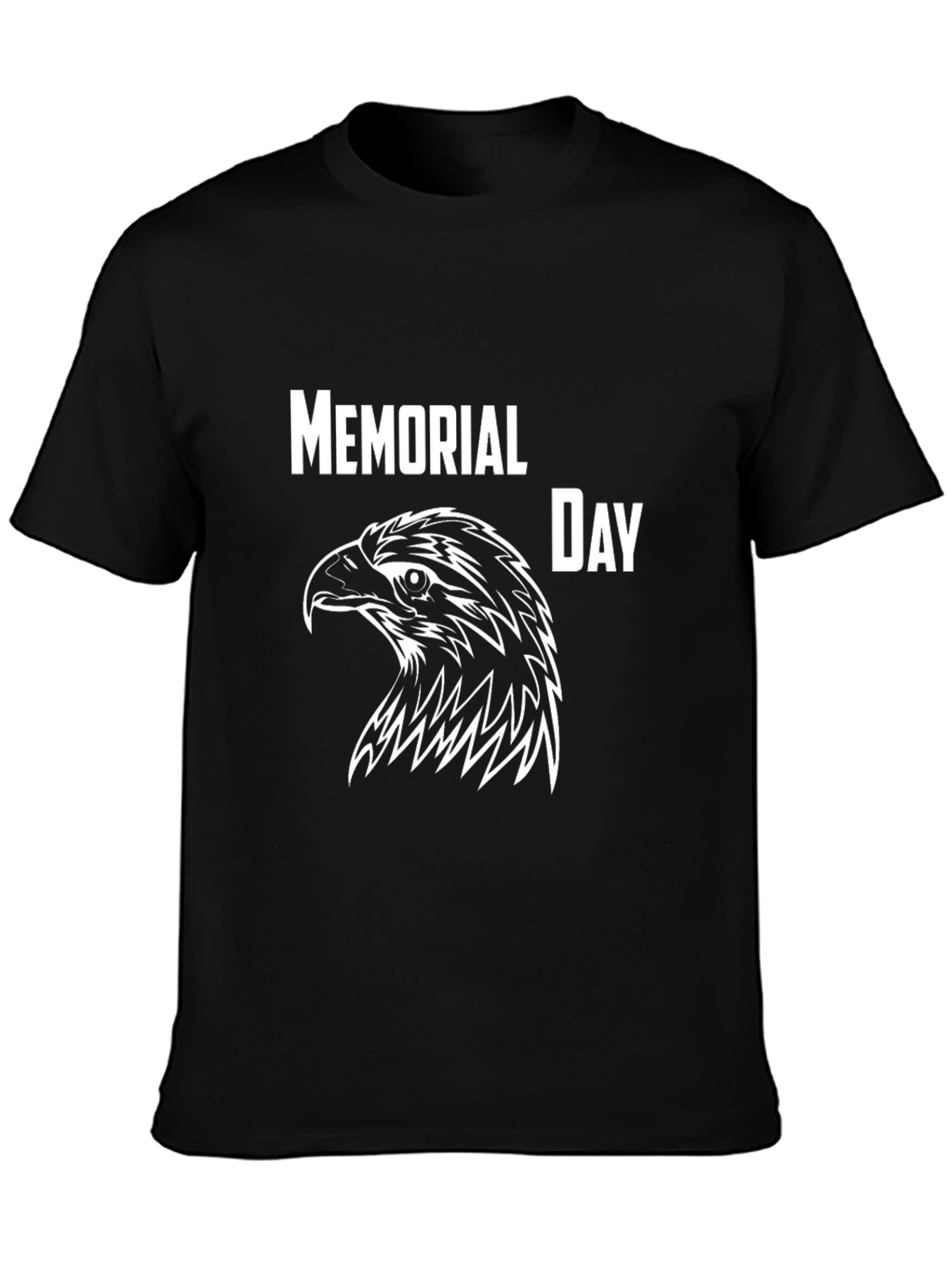 Black Memorial Day Eagle Graphic Black T-Shirt view 3
