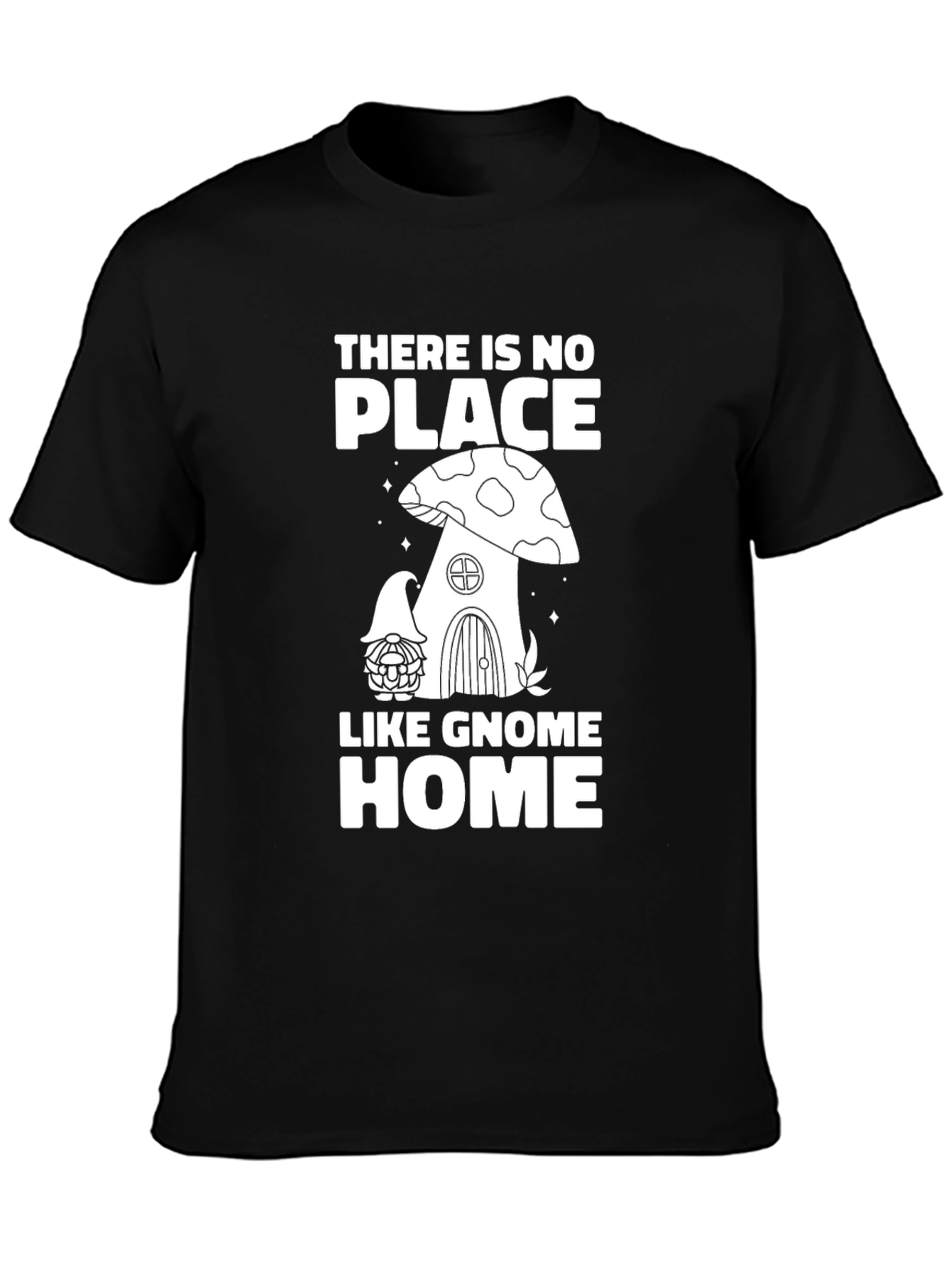 Black Gnome Home Black T-Shirt view 3