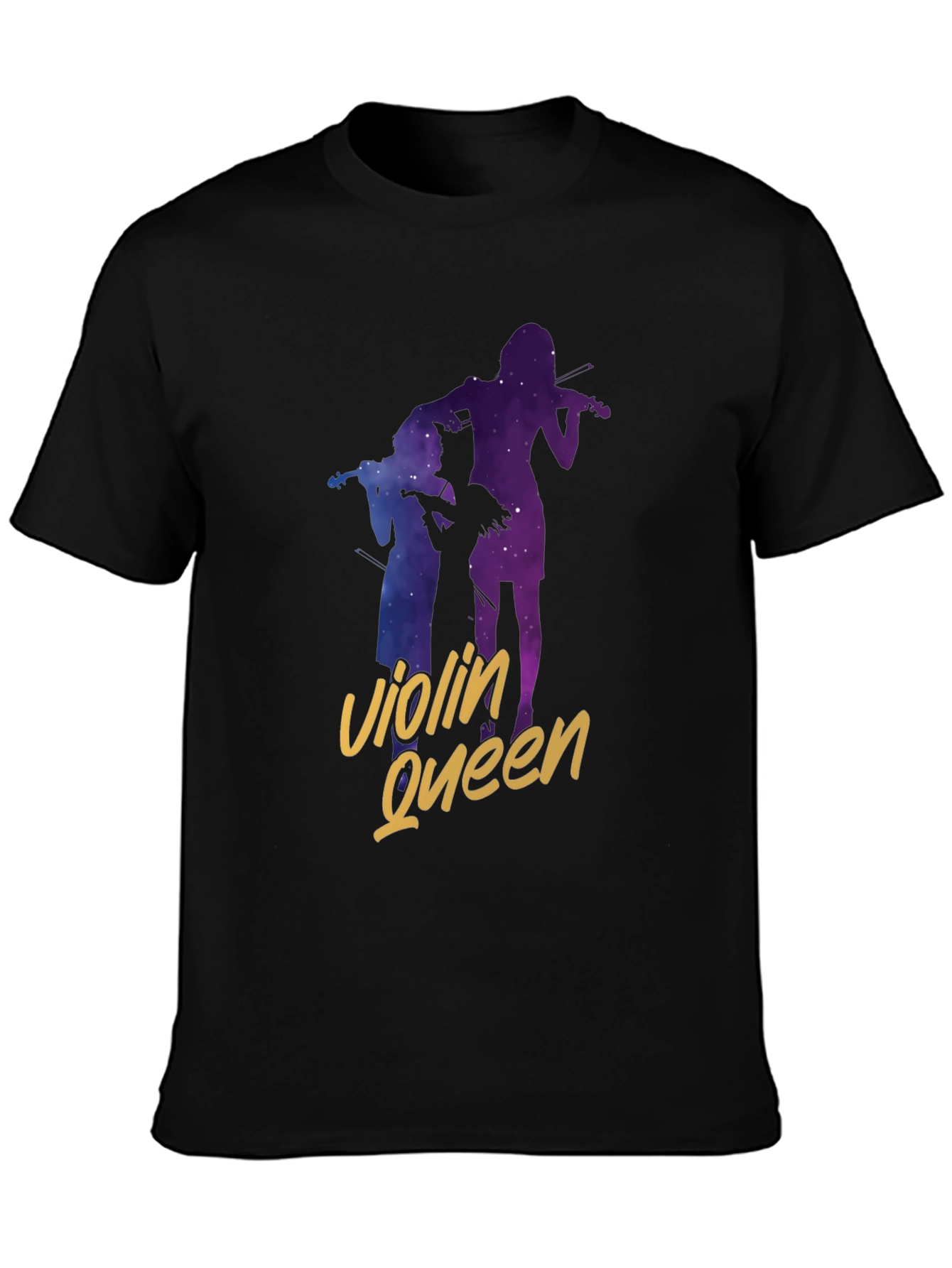 Black Violin Queen Black T-Shirt - Music Lover Tee view 3