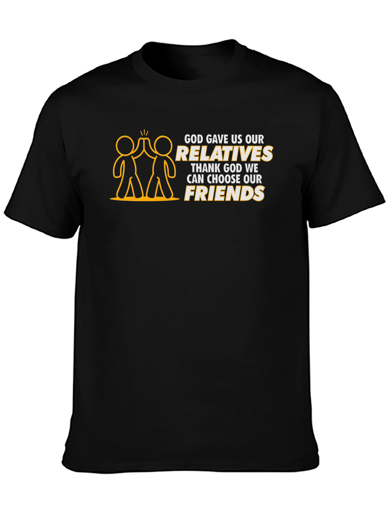 Black Funny Friends T-Shirt - Choose Your Friends view 3