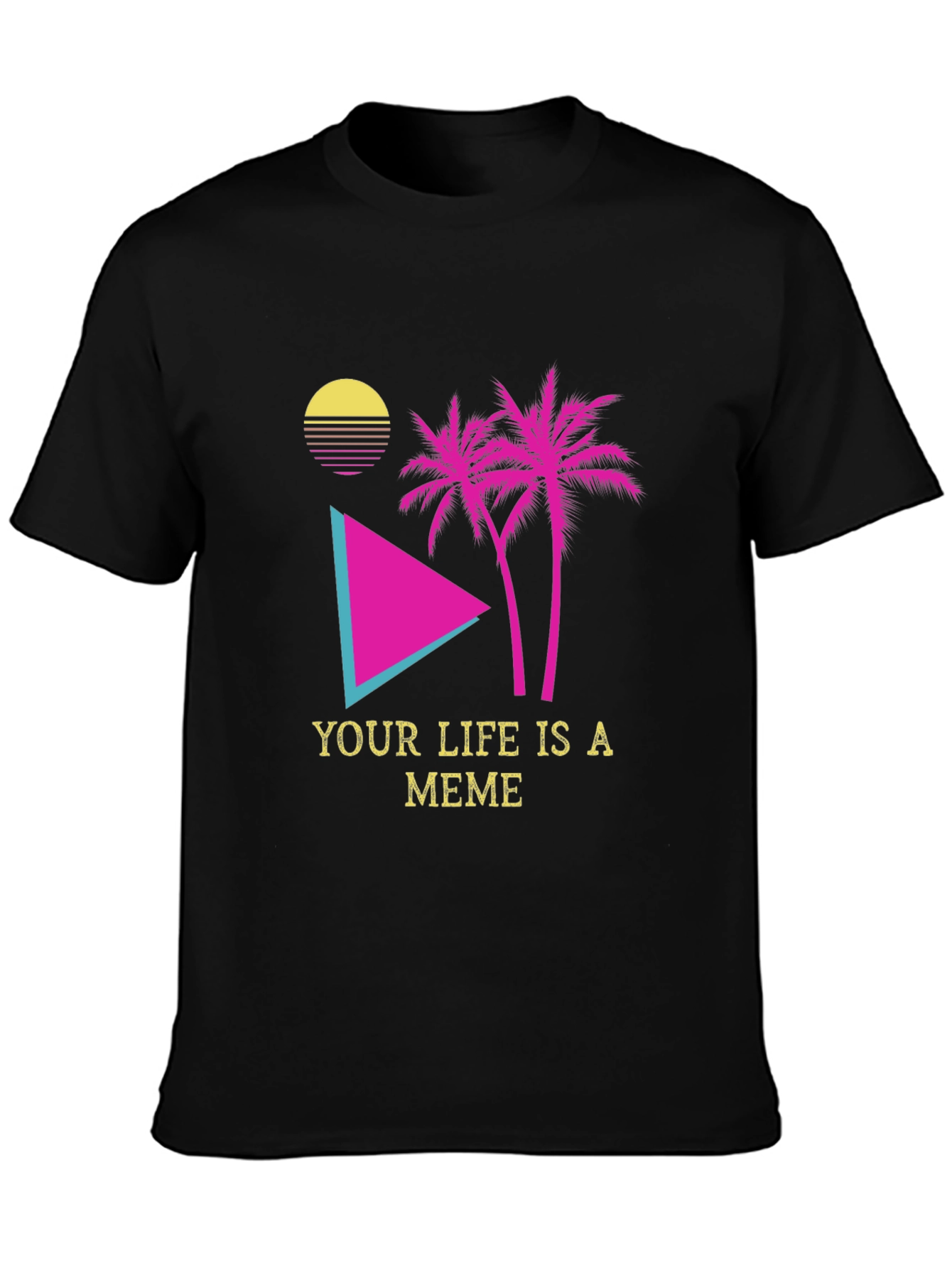 Black Meme Life Graphic Tee - Black Novelty T-Shirt view 3