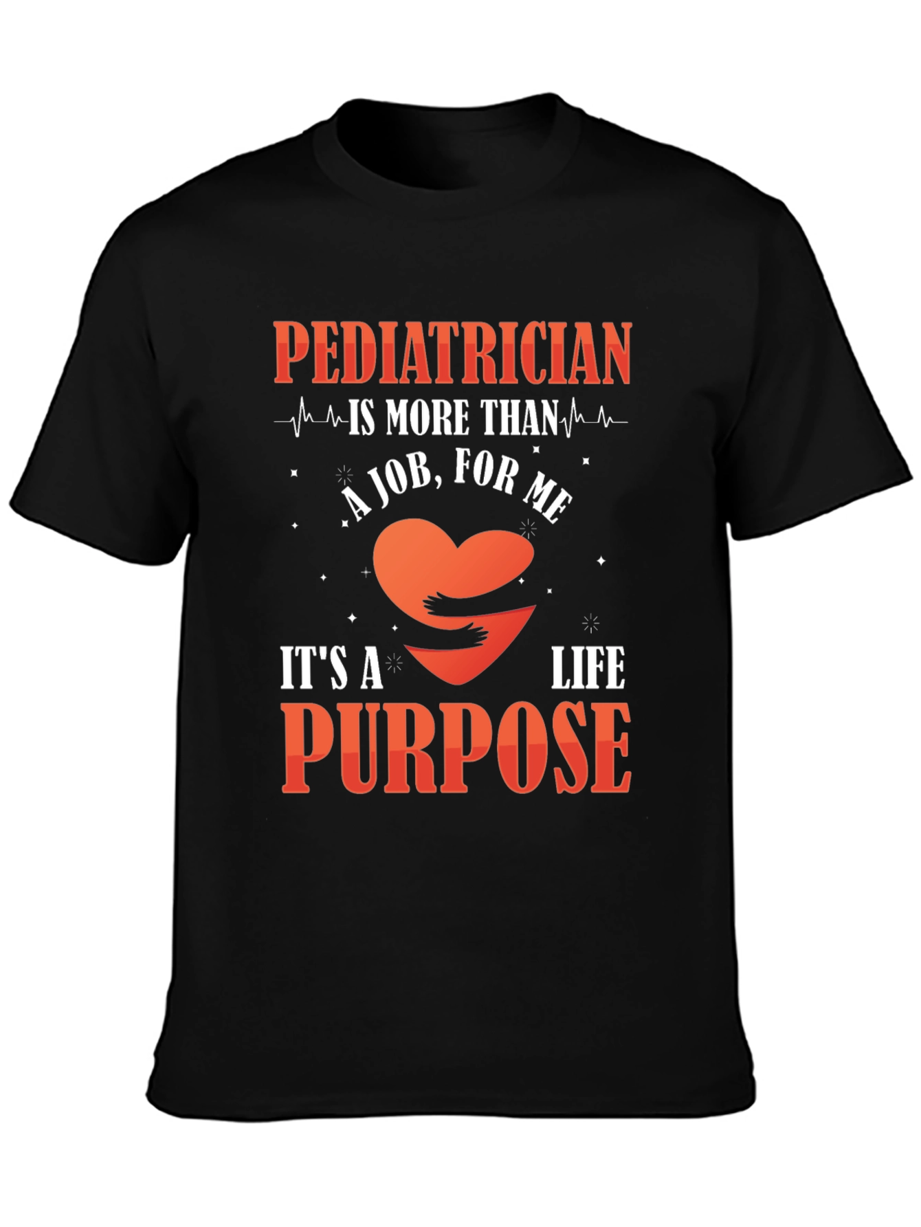 Black Pediatrician Life Purpose T-Shirt view 3