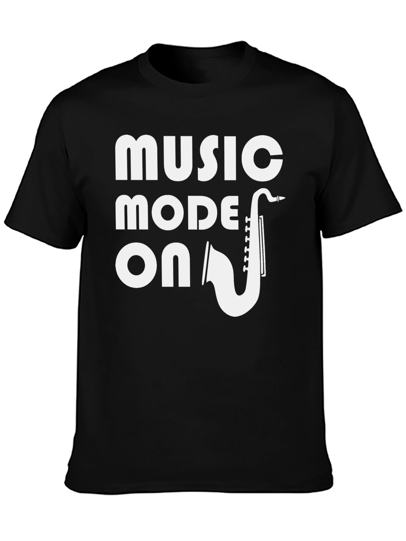 Black Music Mode On Black T-Shirt view 3