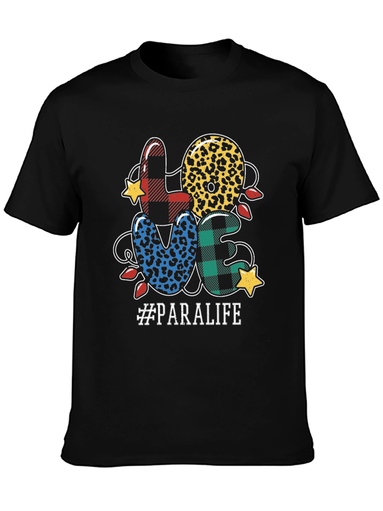 Black LOVE Paralife T-Shirt - Trendy Design, Comfortable Fit view 3