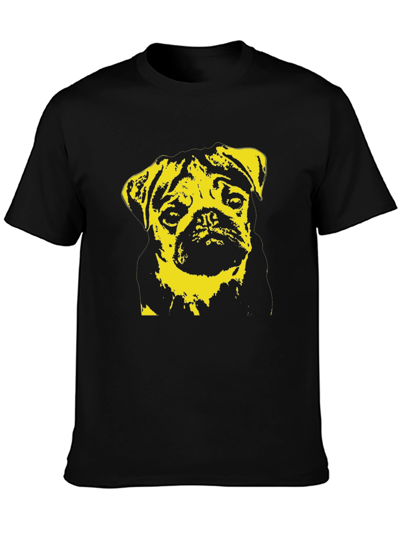 Black Pug Portrait Graphic Tee - Trendy Dog Lover Shirt view 3