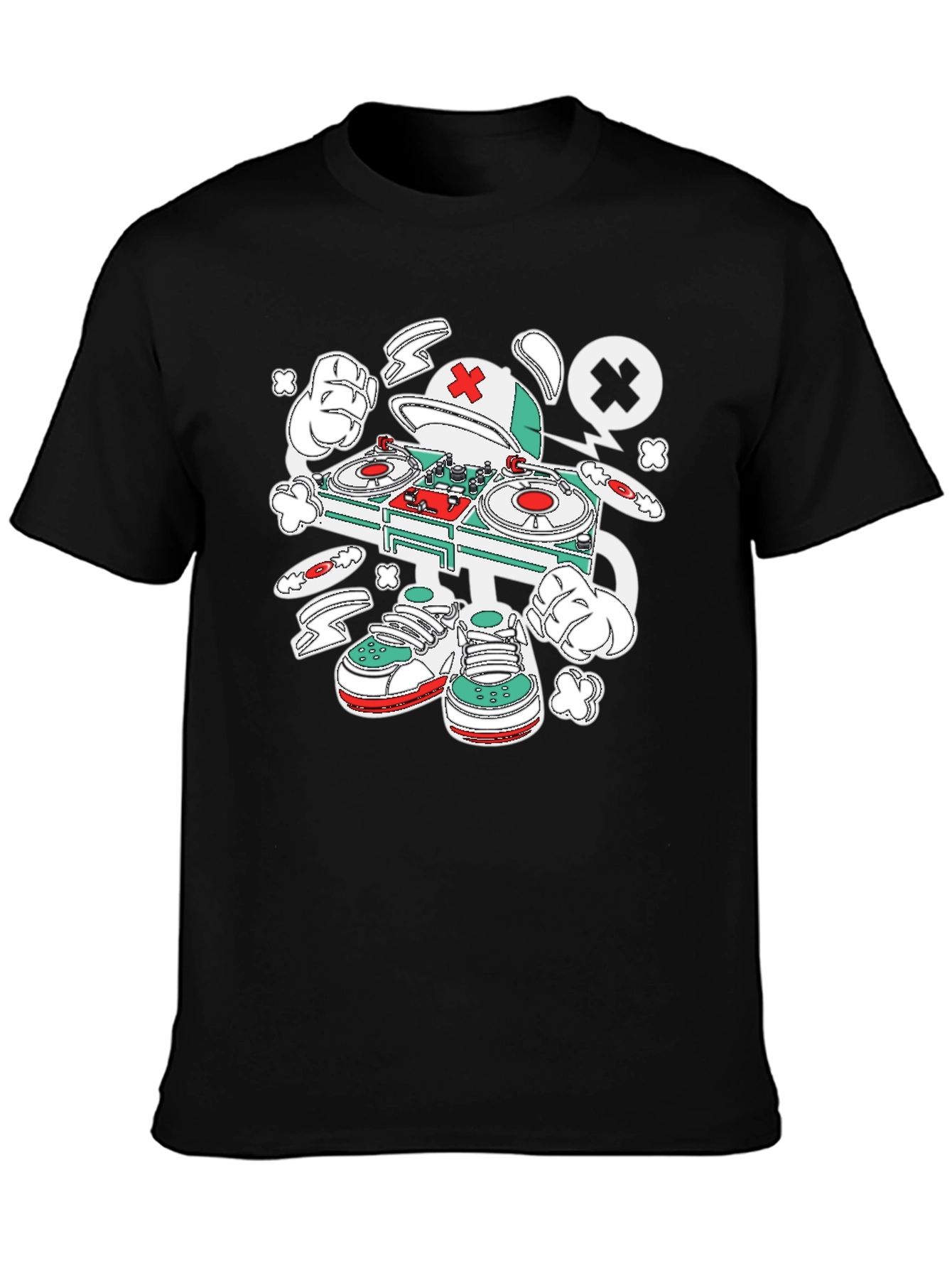 Black DJ Turntable Graphic Tee - Fresh Style view 3