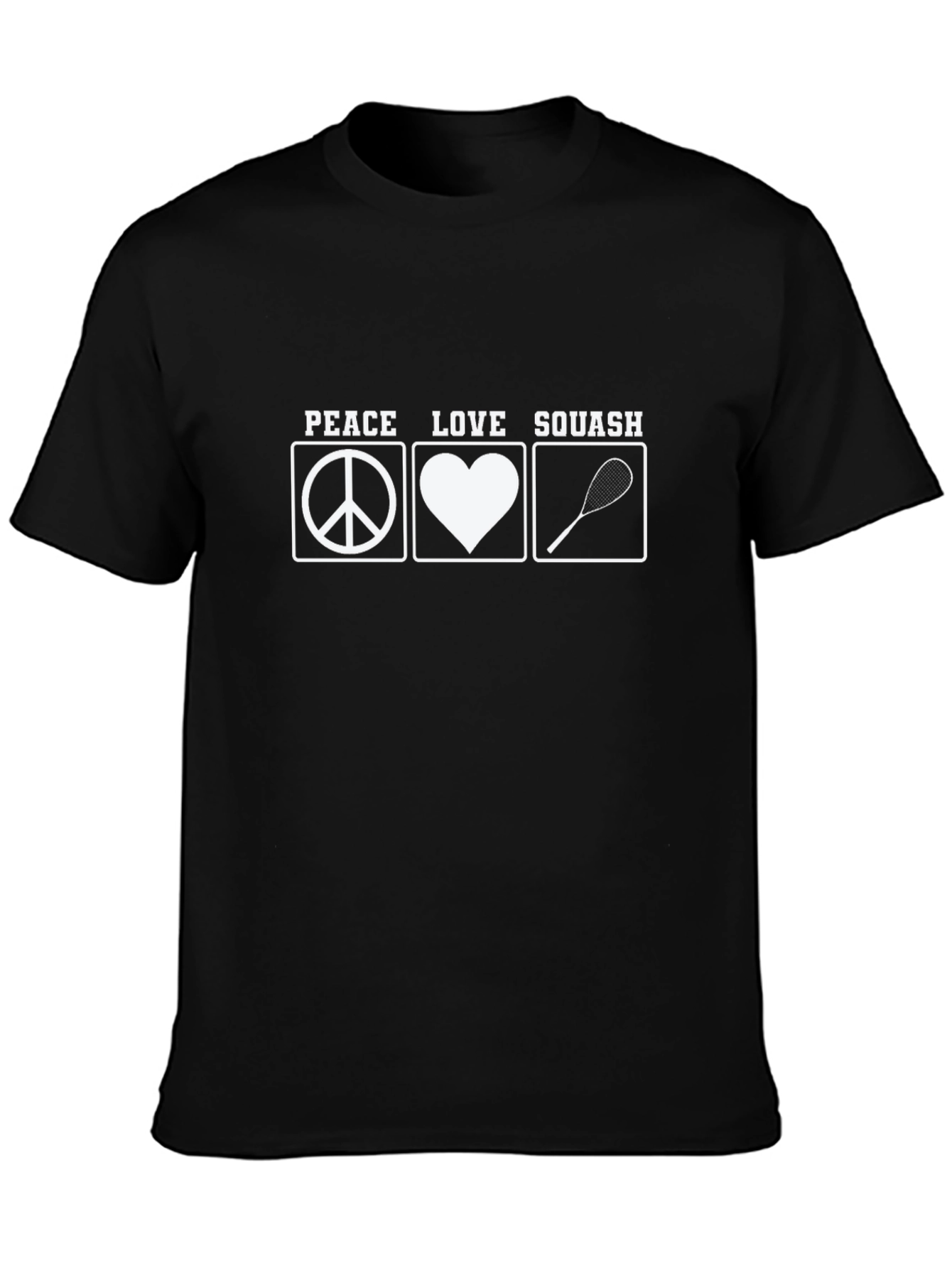 Black Peace Love Squash T-Shirt view 3