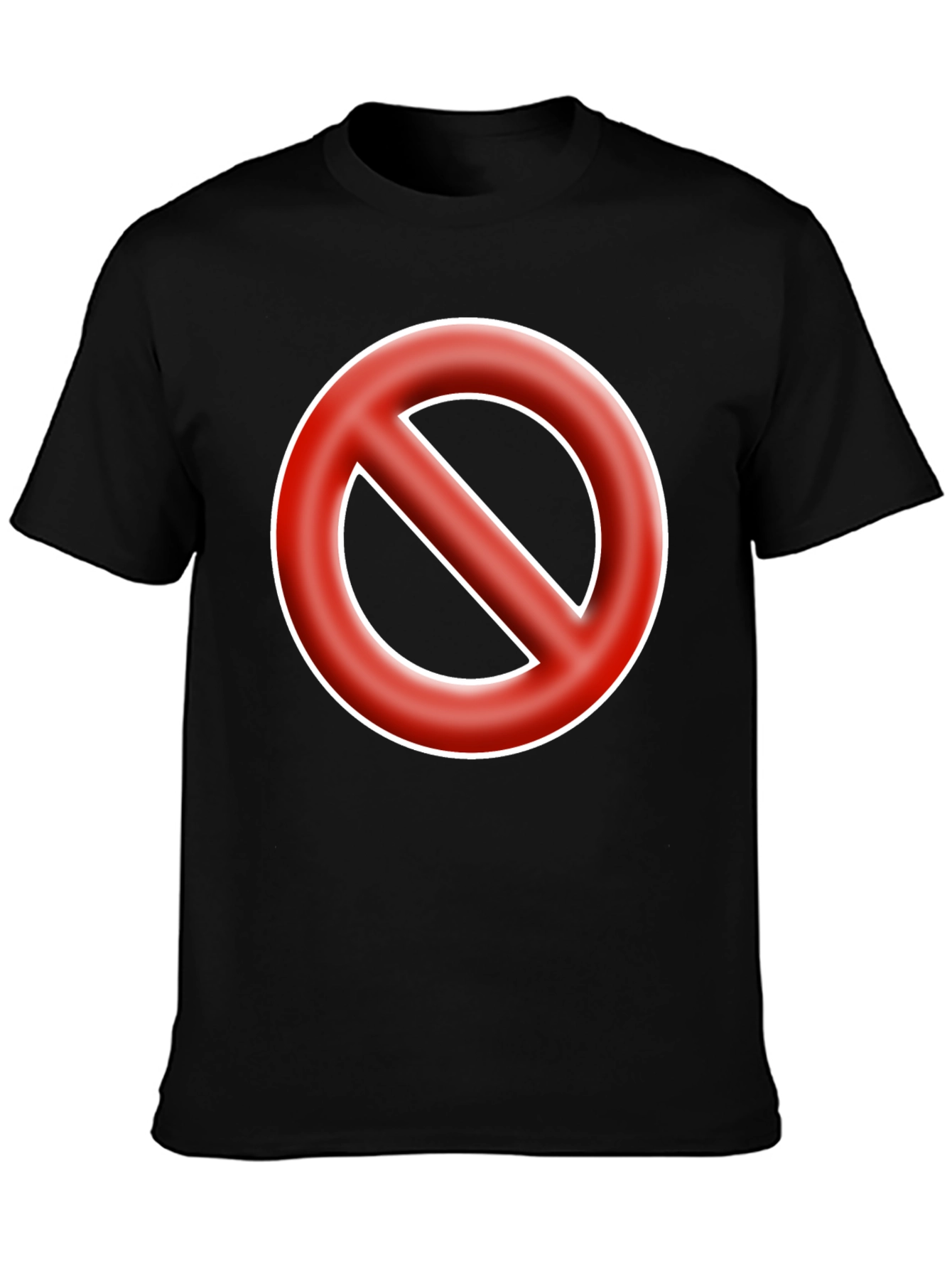 Black No Symbol T-Shirt - Bold Graphic Tee - Black view 3