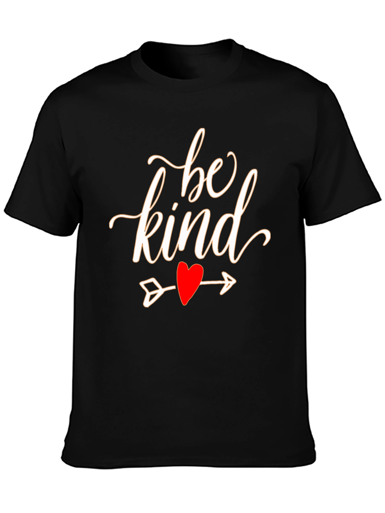 Black Be Kind Heart Arrow Graphic Black T-Shirt view 3