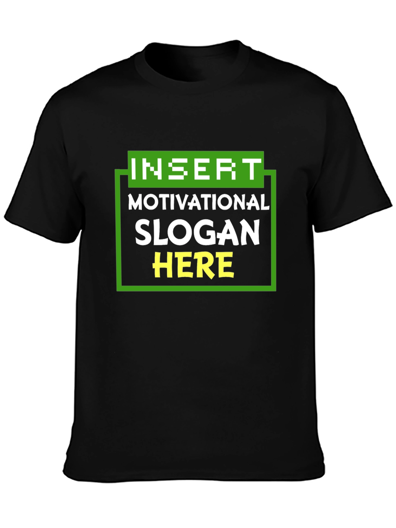 Black Motivational Slogan T-Shirt - Black view 3