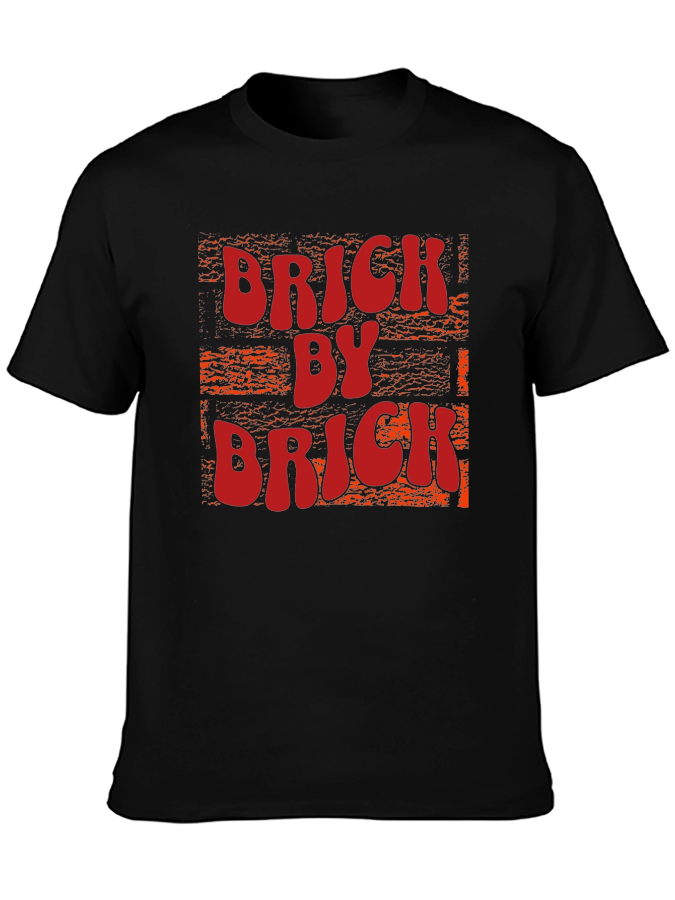 Black Brick By Brick Graphic Tee - Black view 3