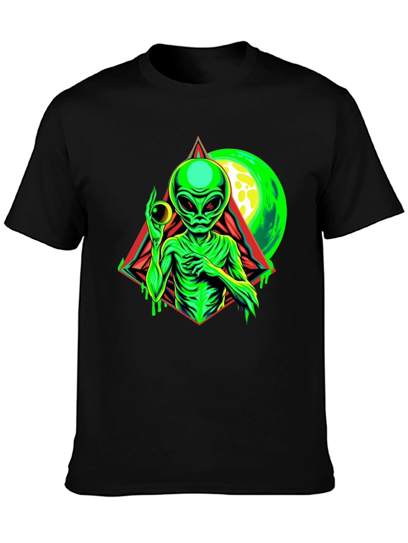 Black Alien Graphic Tee - Sci-Fi T-Shirt view 3