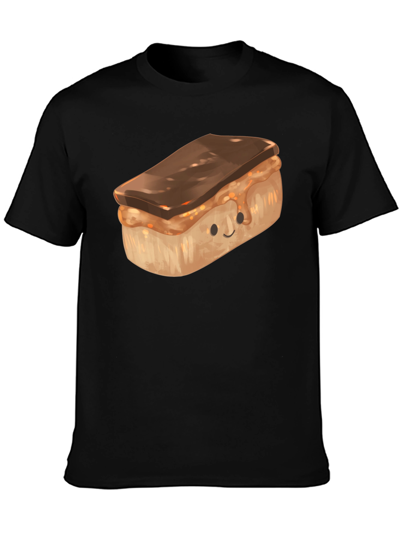 Black Cute Cartoon Dessert T-Shirt view 3