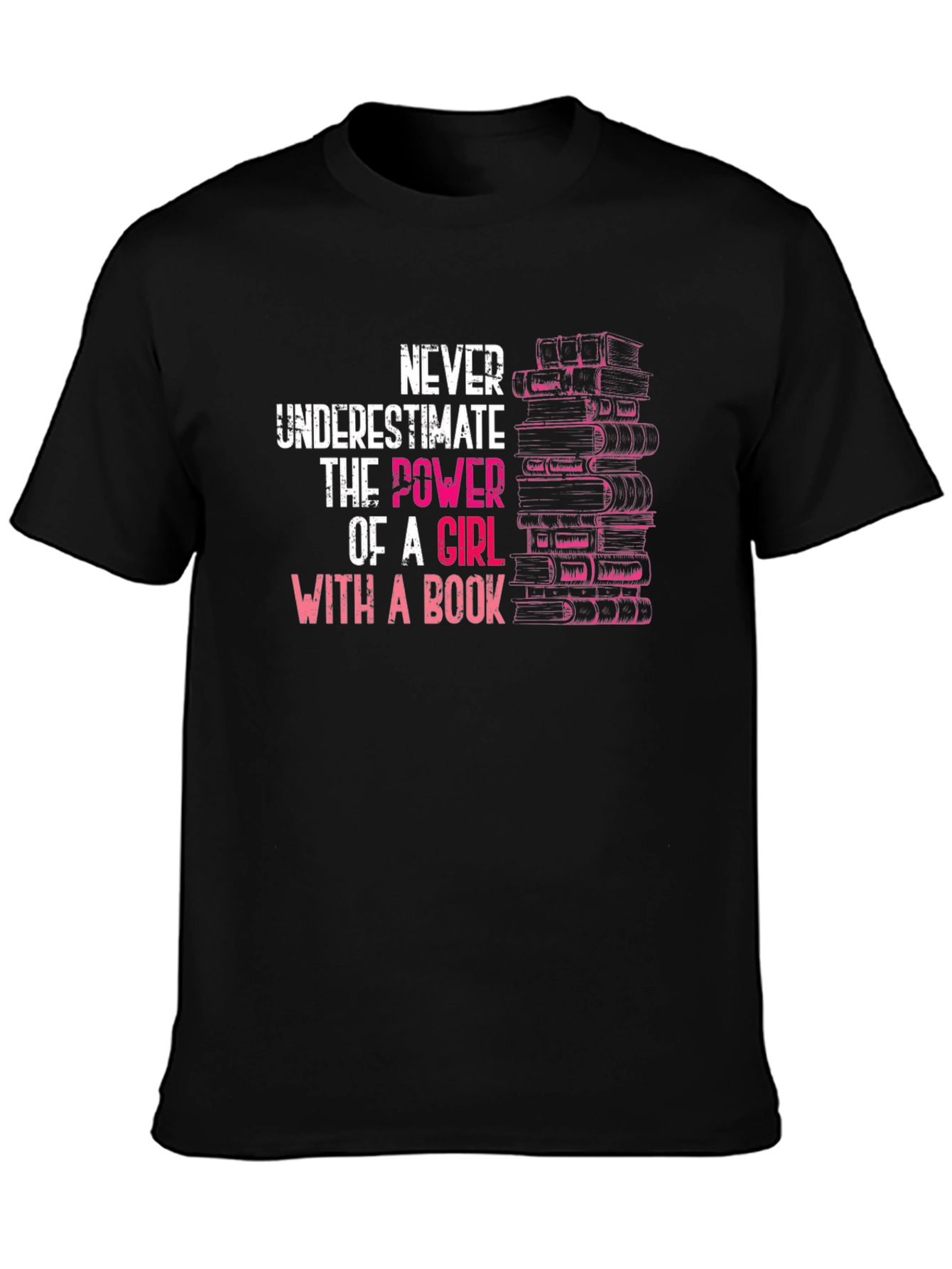 Black Never Underestimate Girl With A Book T-Shirt view 3
