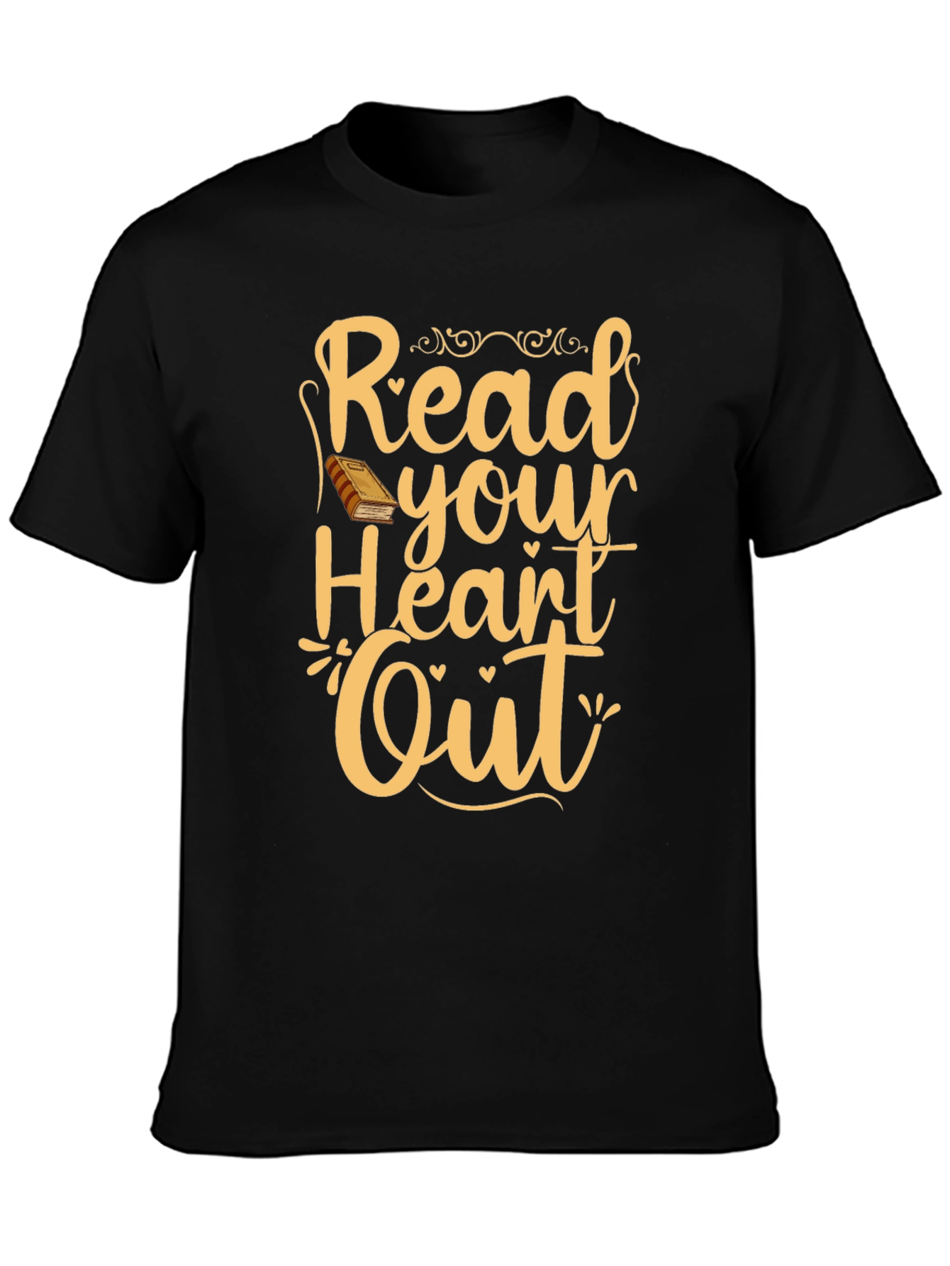 Black Read Your Heart Out T-Shirt - Book Lover Tee view 3