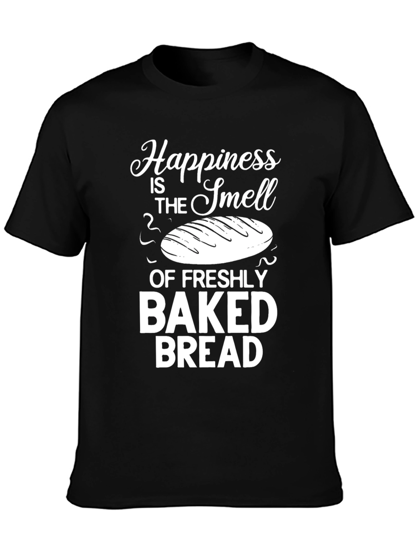 Black Fresh Baked Bread T-Shirt - Happiness Smell view 3