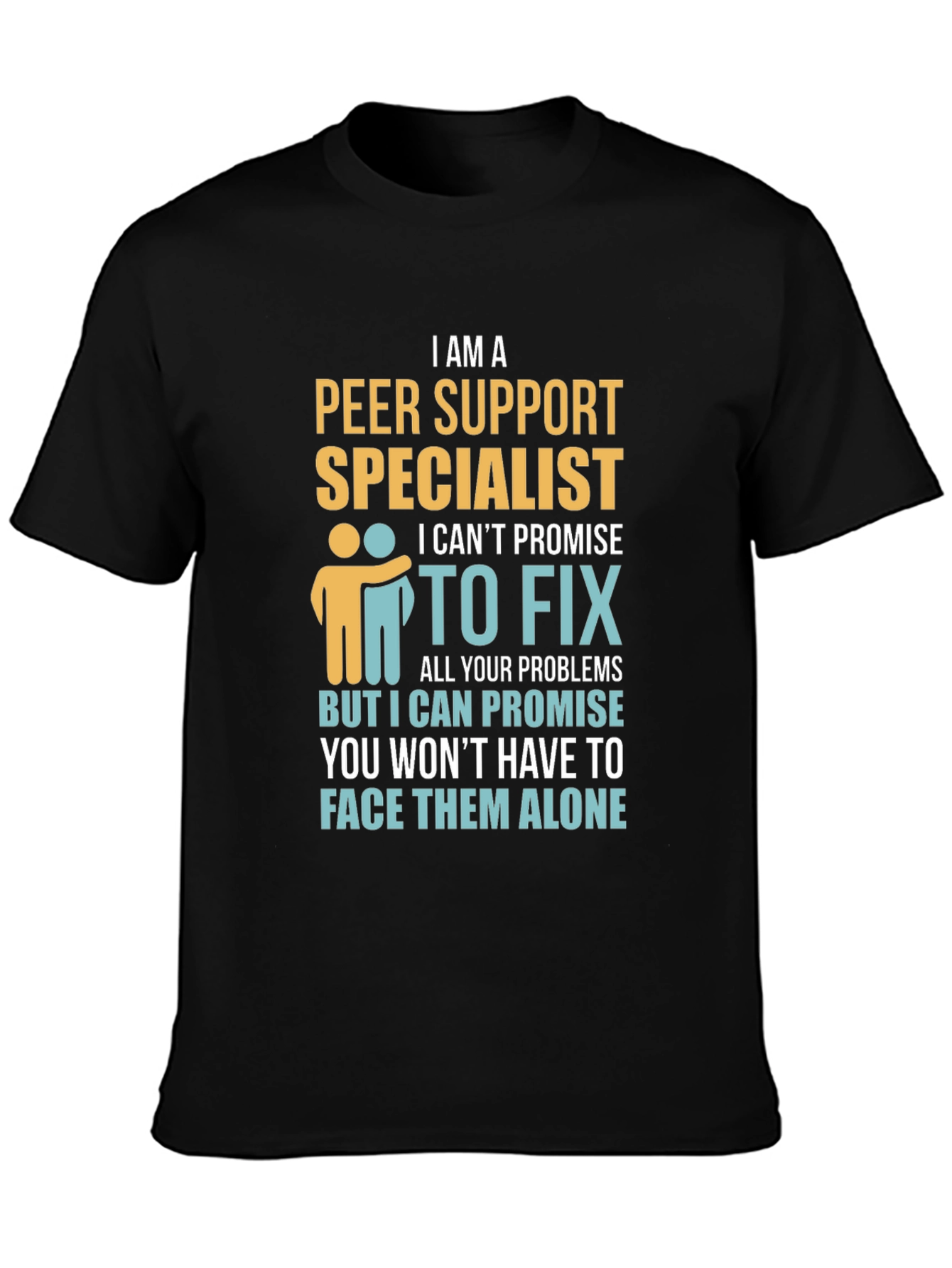 Black Peer Support Specialist Graphic T-Shirt view 3