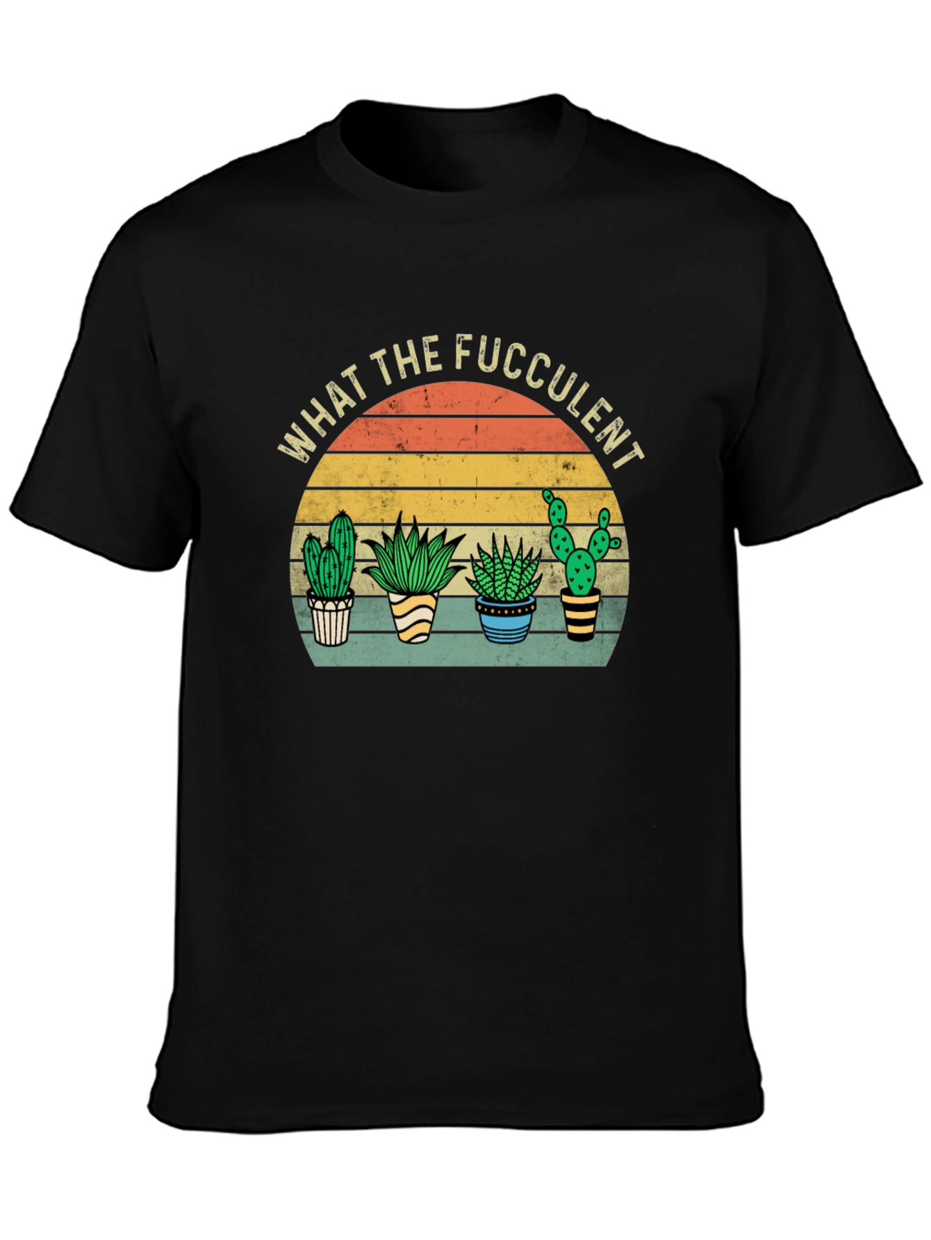 Black What the Fucculent T-Shirt view 3