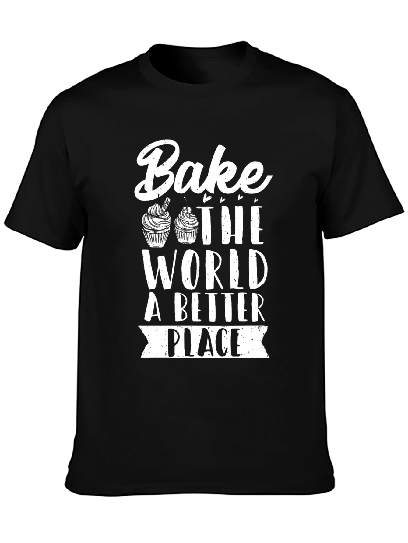 Black Bake the World Better T-Shirt - Baker Gift view 3