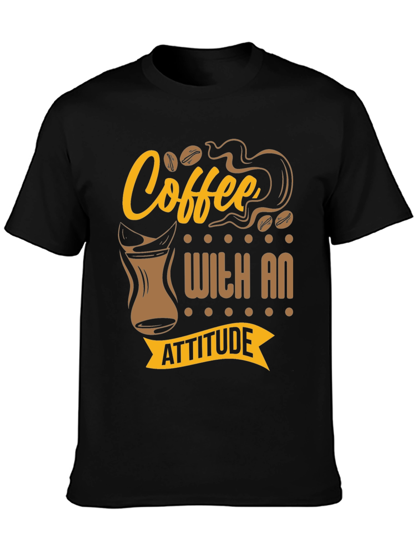 Black Coffee With An Attitude Graphic T-Shirt view 3
