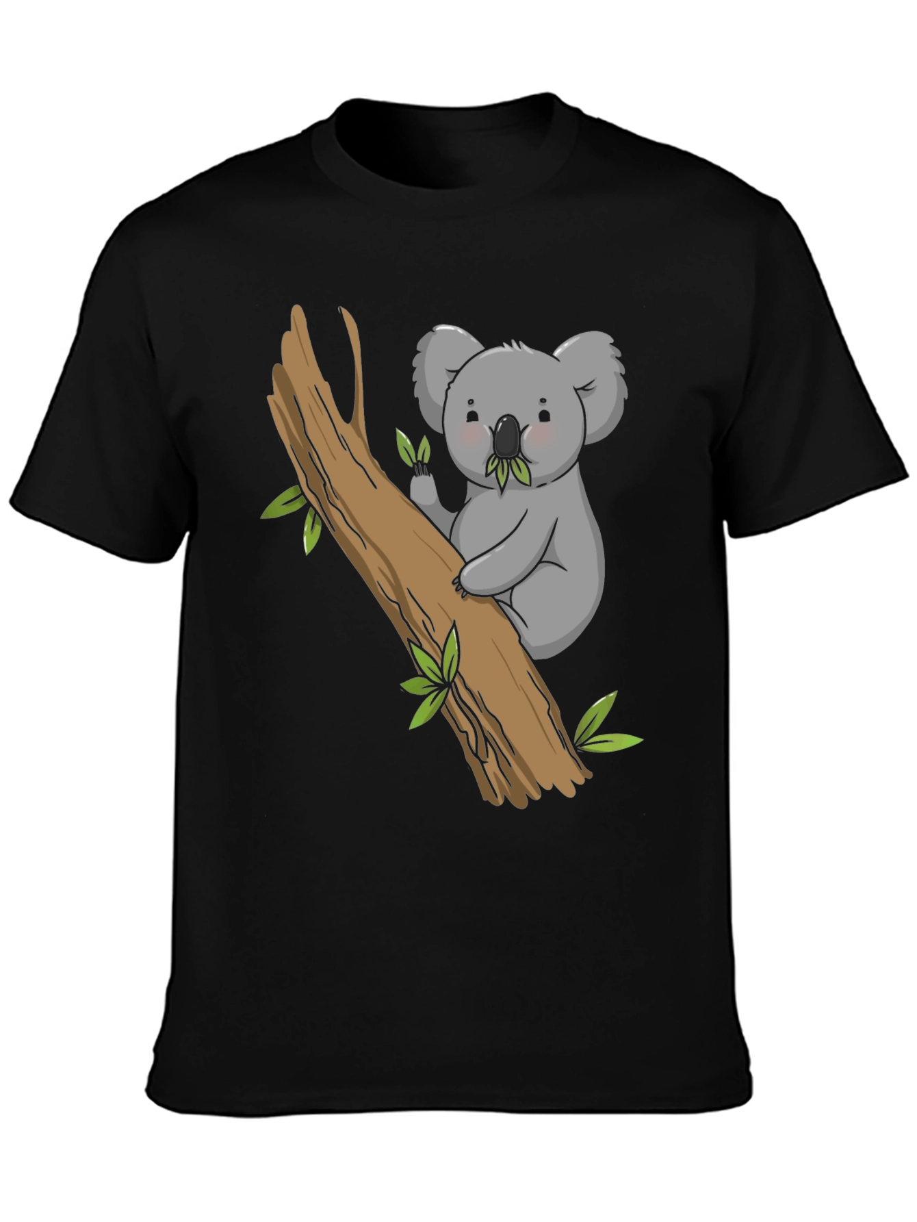Black Cute Koala Bear Tree T-Shirt view 3