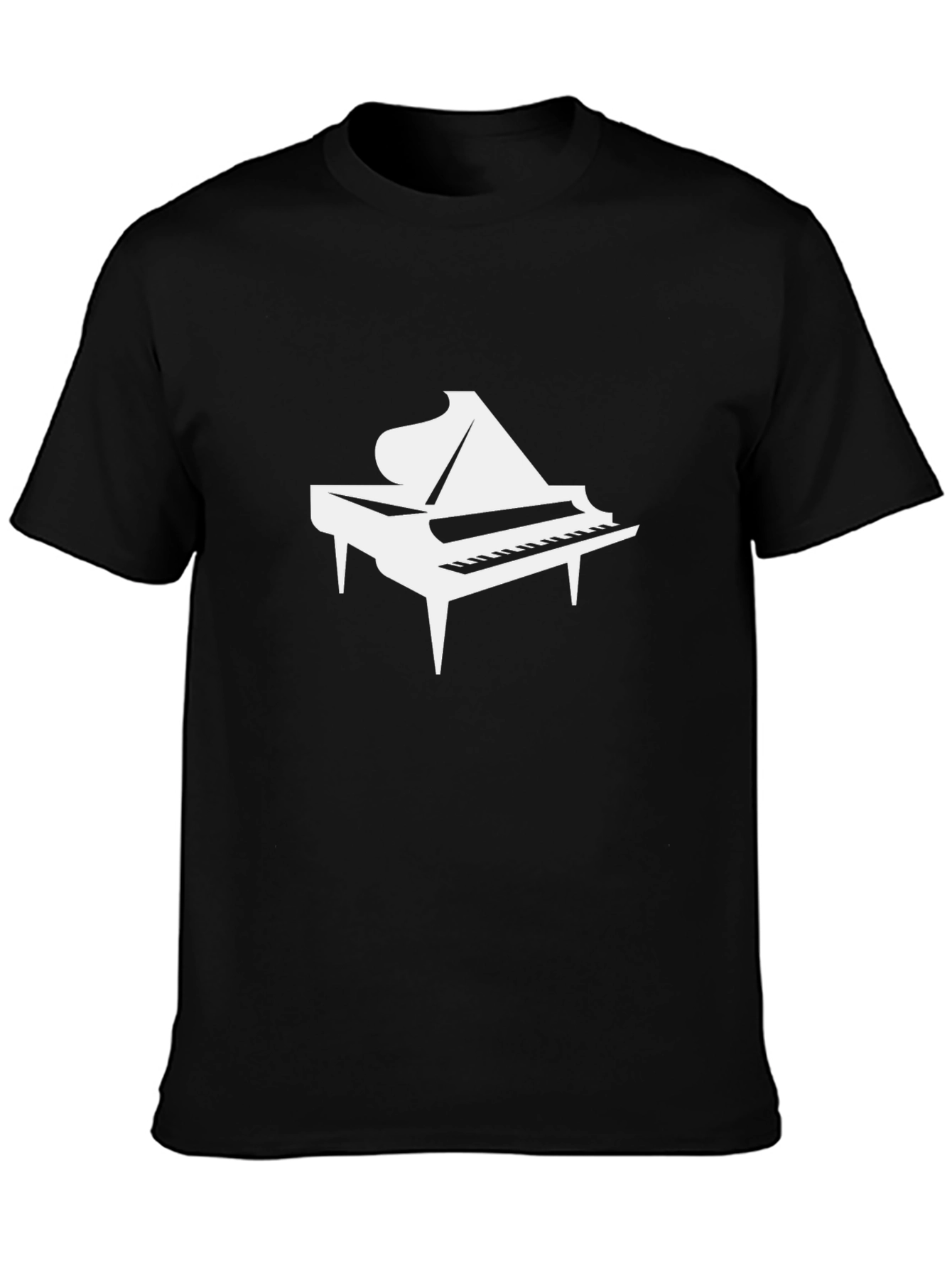 Black Piano T-Shirt - Black Graphic Tee for Music Lovers view 3