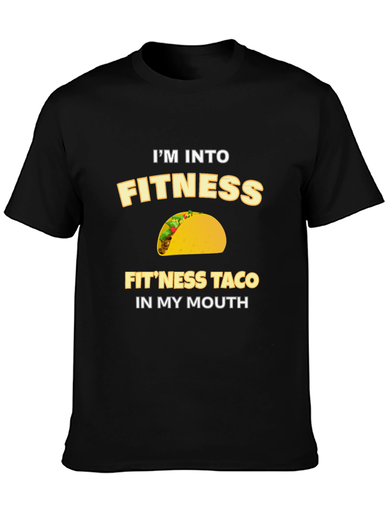 Black I'm Into Fit'ness Taco Graphic T-Shirt view 3