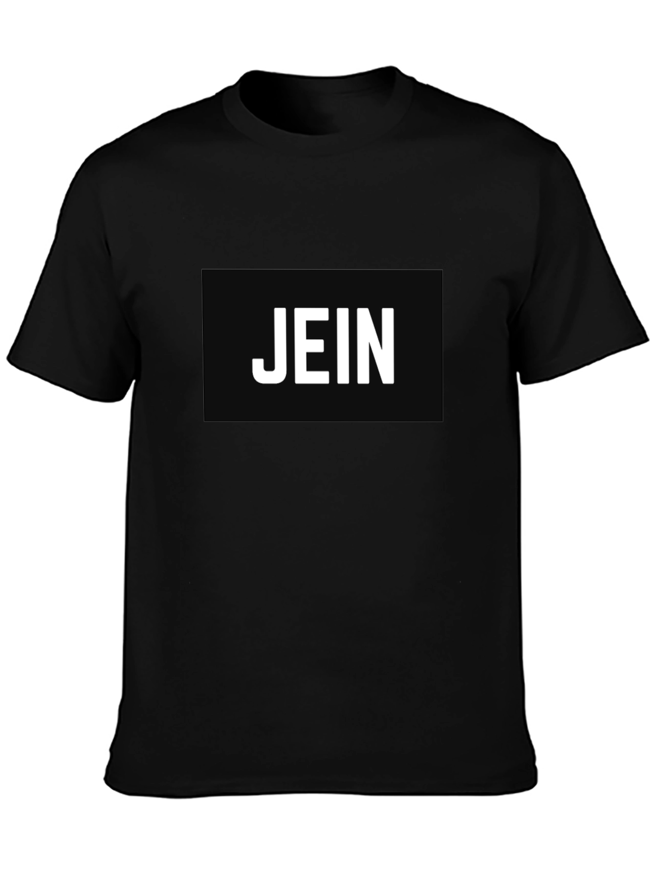 Black Black T-Shirt - 'JEIN' Graphic Print view 3