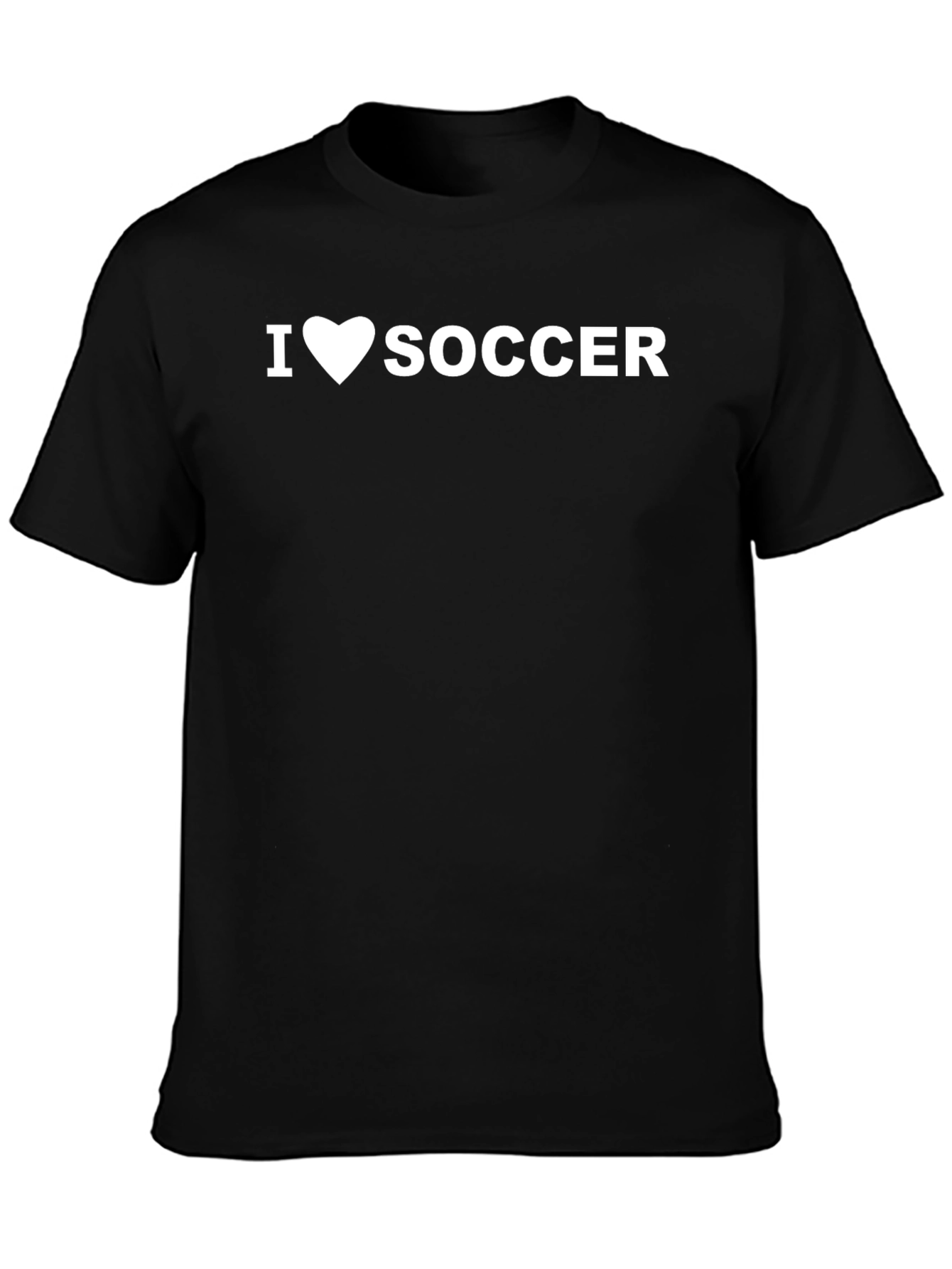 Black I Heart Soccer Black T-Shirt view 3