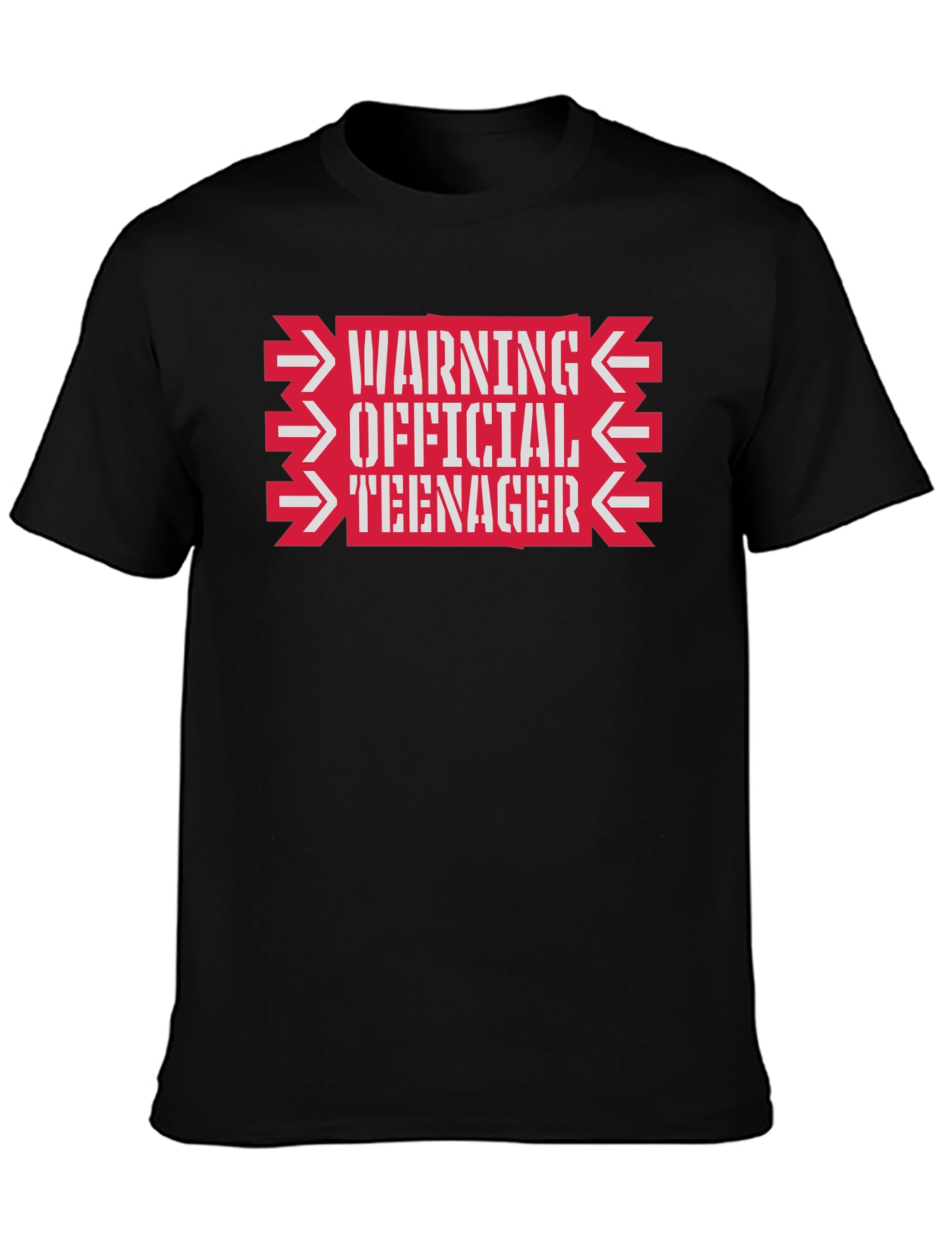Black Warning Official Teenager Graphic Tee view 3