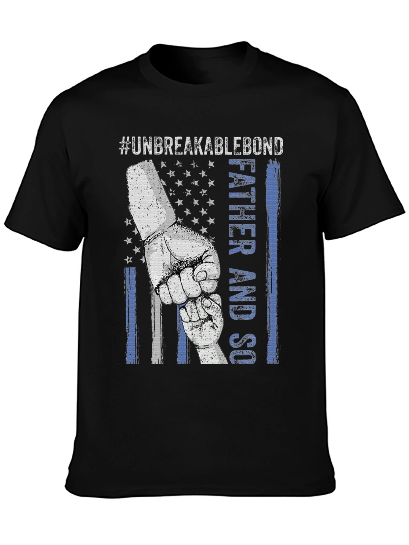 Black Unbreakable Bond Father and Son T-Shirt view 3
