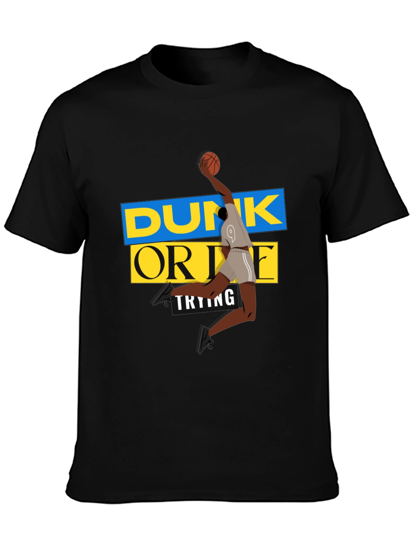 Dunk Or Die Trying Men's Black Graphic Tee - 3