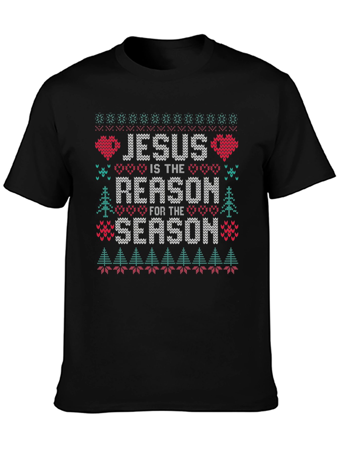 Black Jesus is the Reason Christmas Ugly Sweater T-Shirt view 3