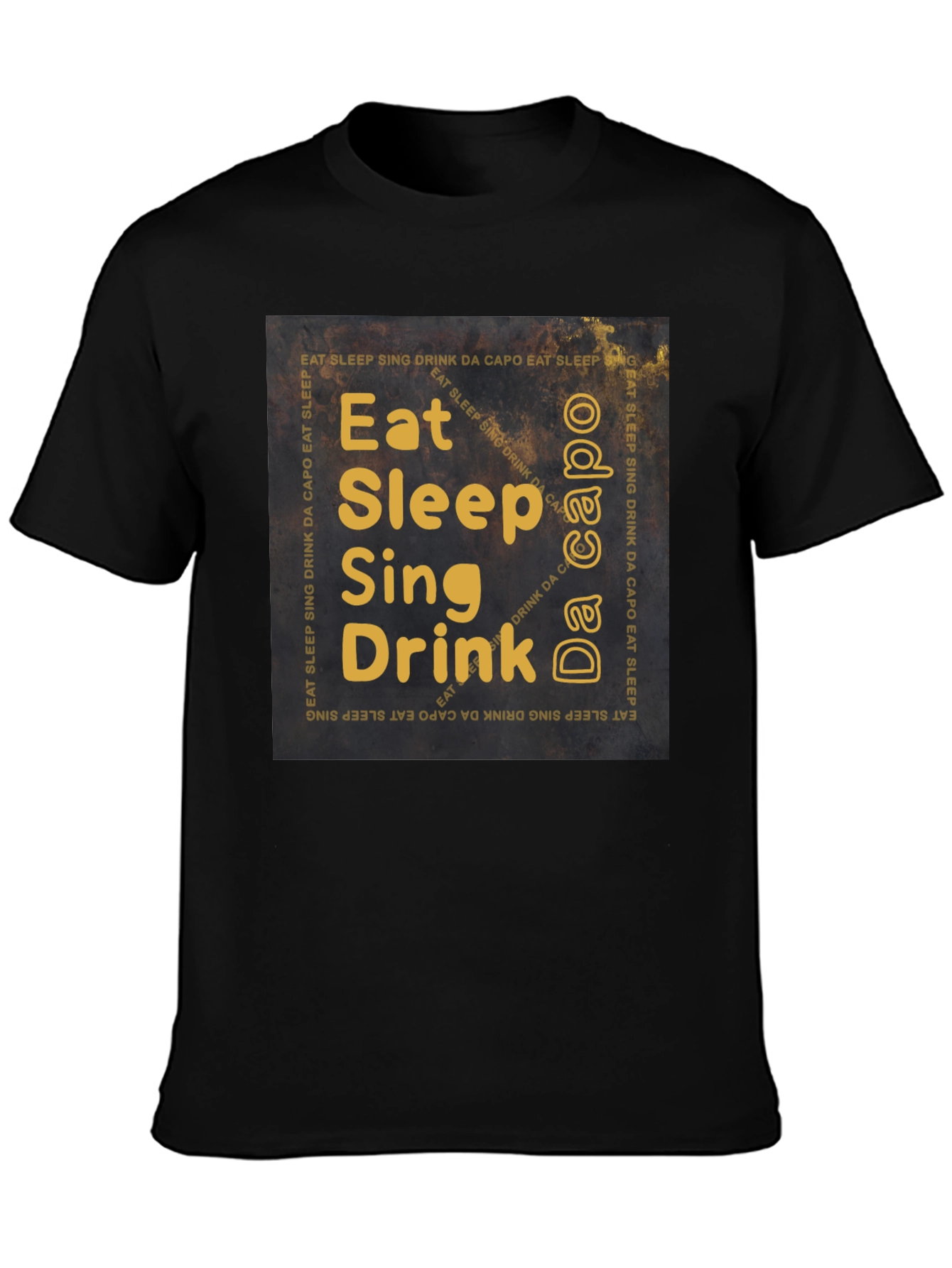 Black Eat Sleep Sing Drink T-Shirt - Musician's Daily Life view 3