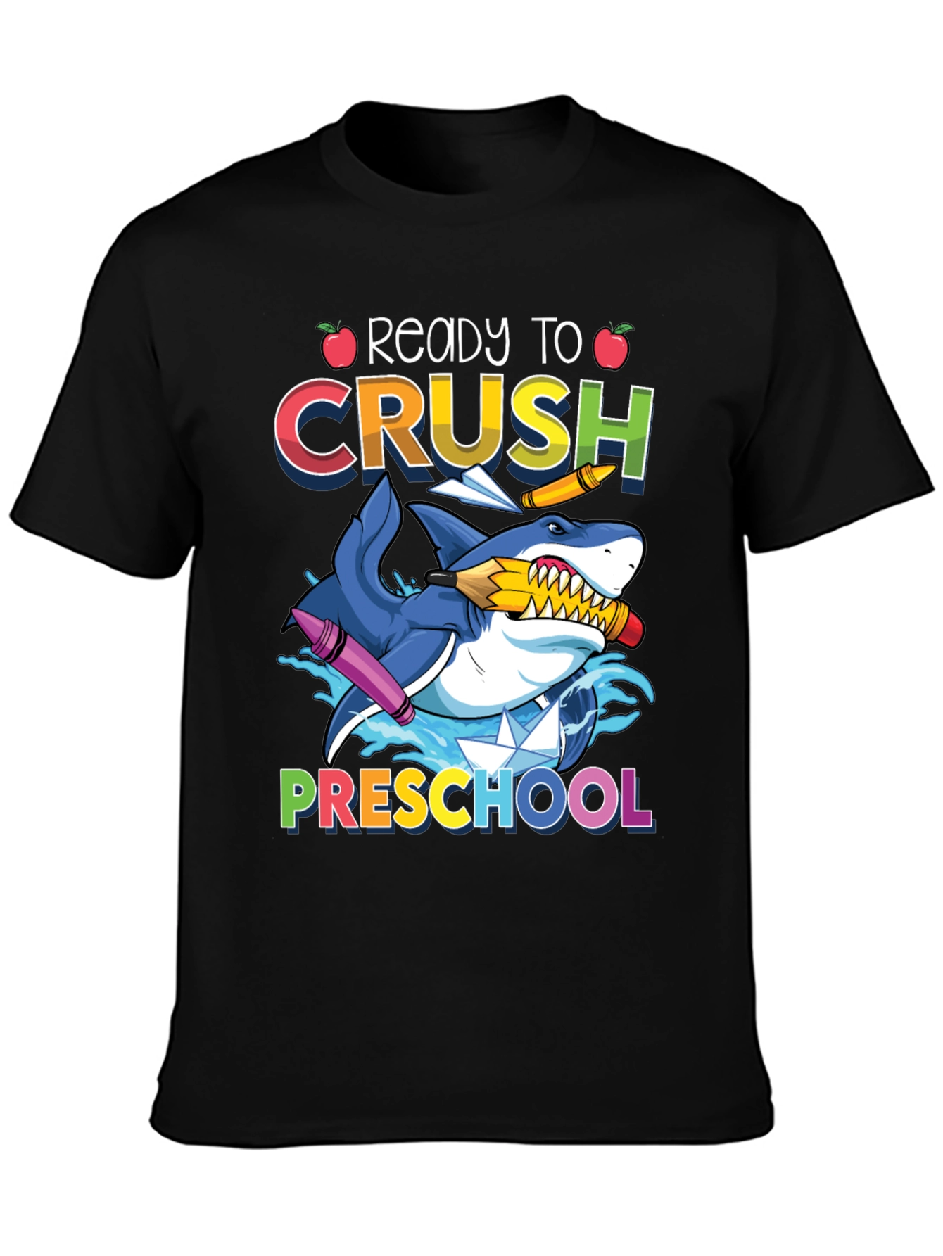 Black Ready to Crush Preschool Shark T-Shirt view 3